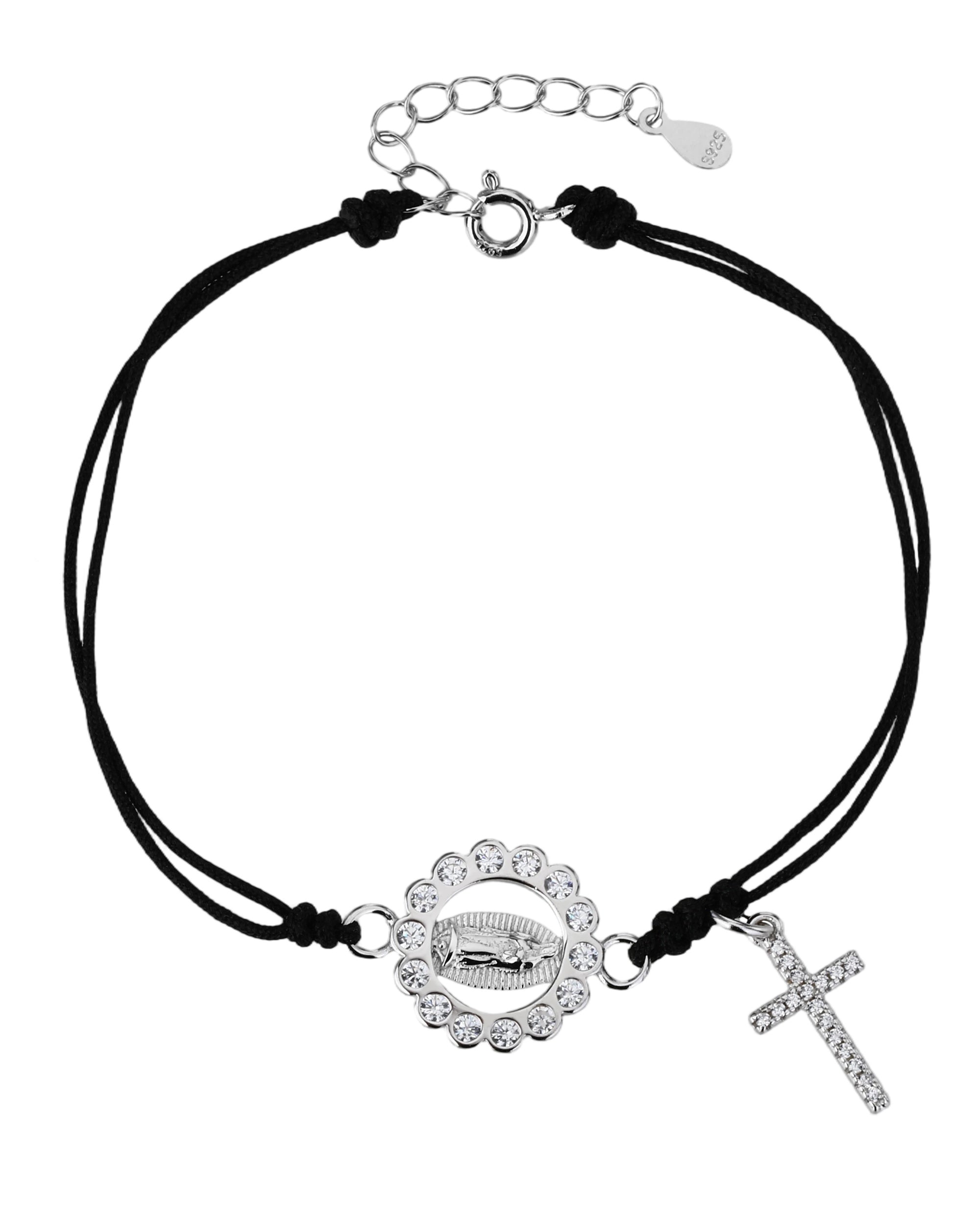 Pulsera de hilo negro con Virgen de Guadalupe en rodizado