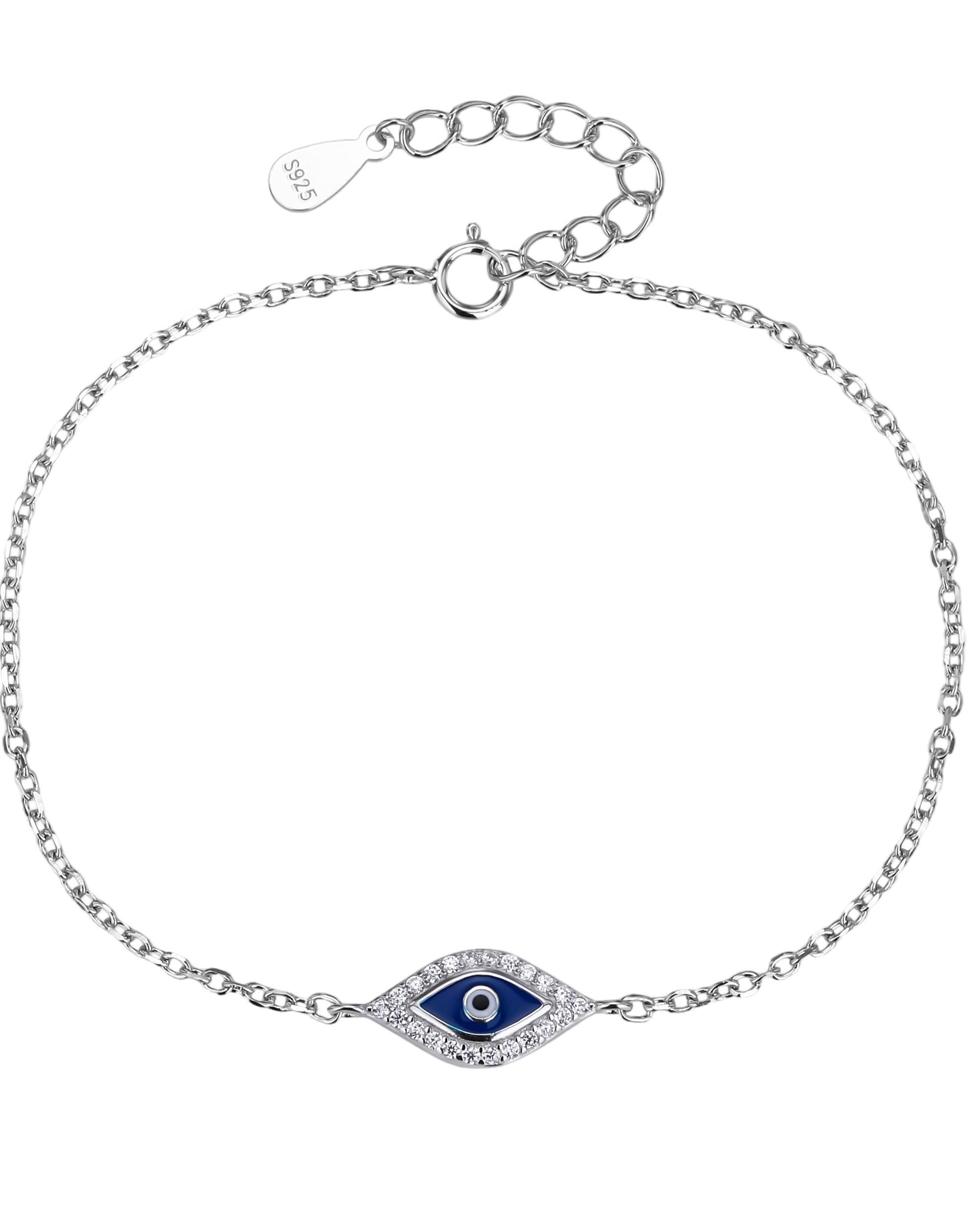 Pulsera ojitos con esmalte azul 17+3cm en rodizado