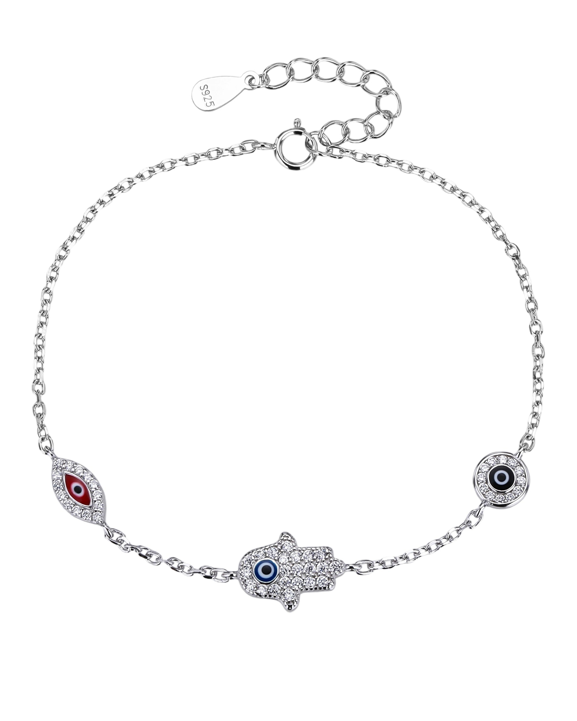 Pulsera ojitos con esmalte multicolor 17+3cm en rodizado