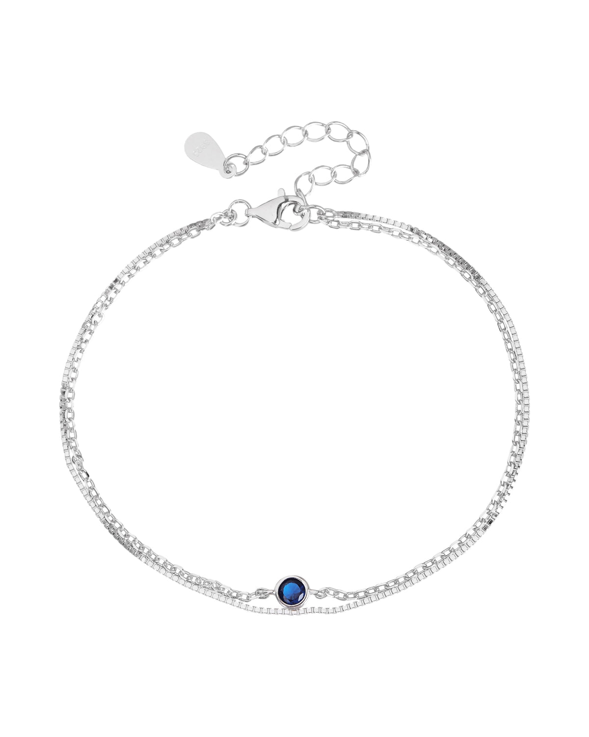 Pulsera doble con circonia 17+3cm en rodizado