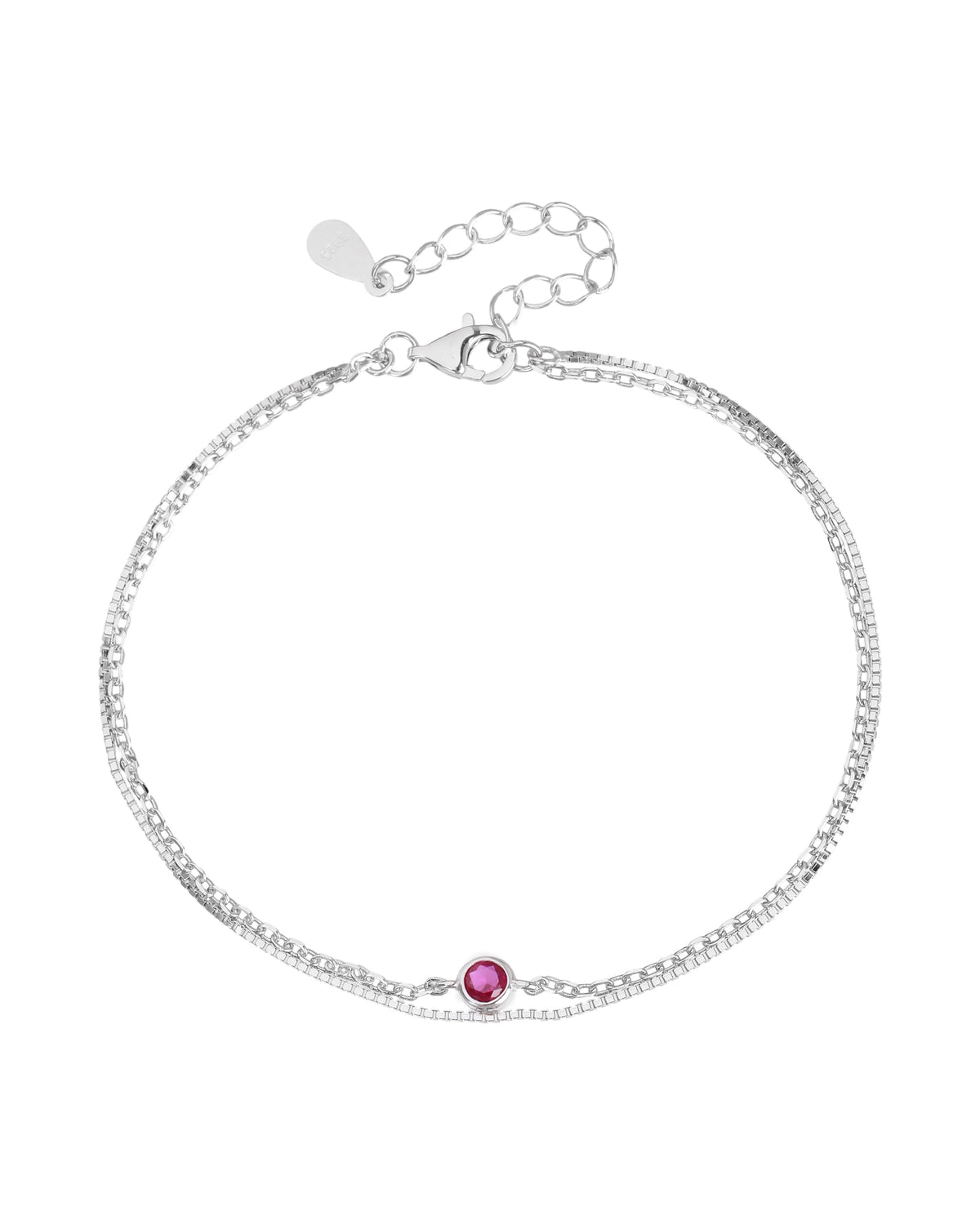 Pulsera doble con circonia 17+3cm en rodizado