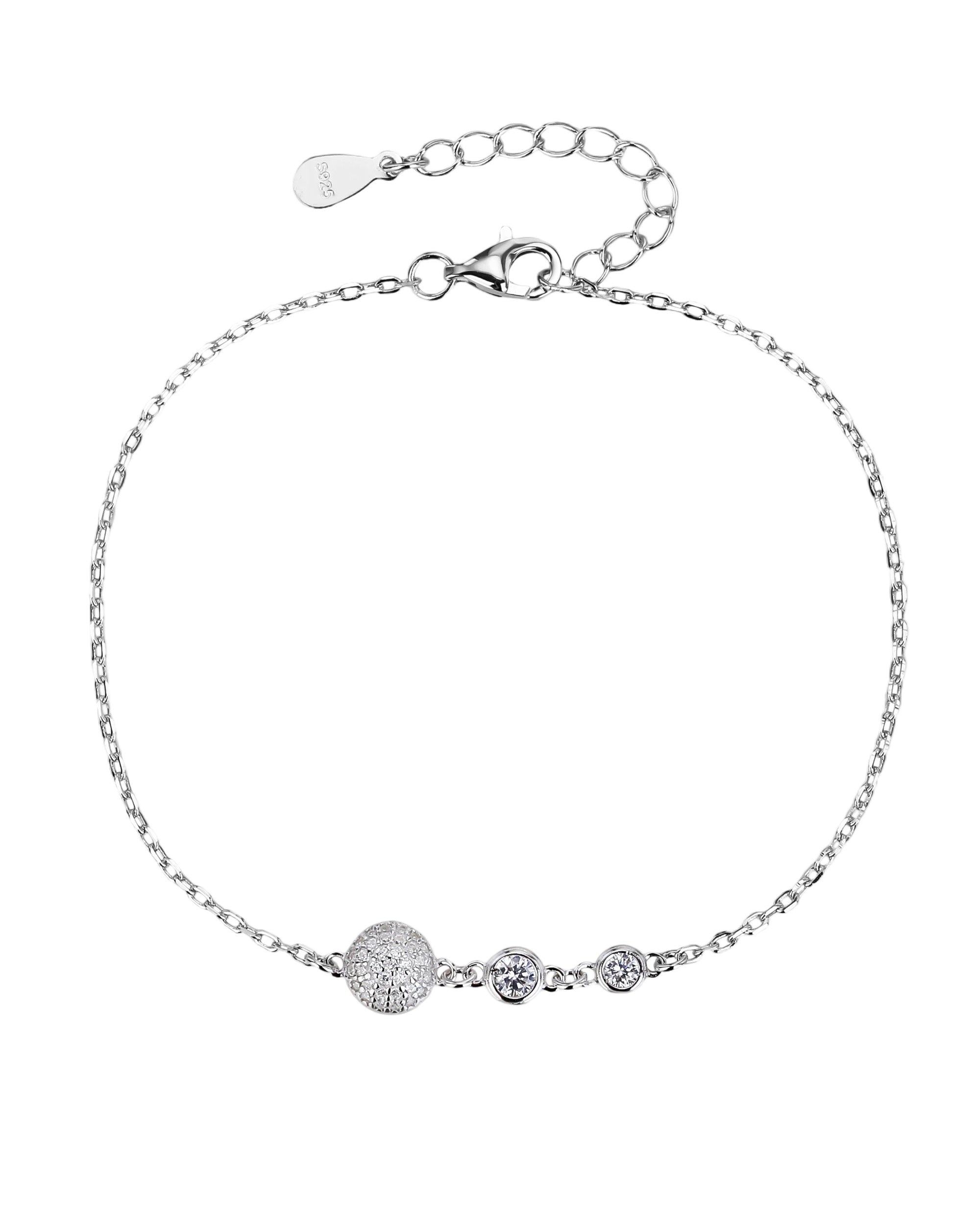 Pulsera con esfera de micro-pavi© y circonias biceladas en rodizado