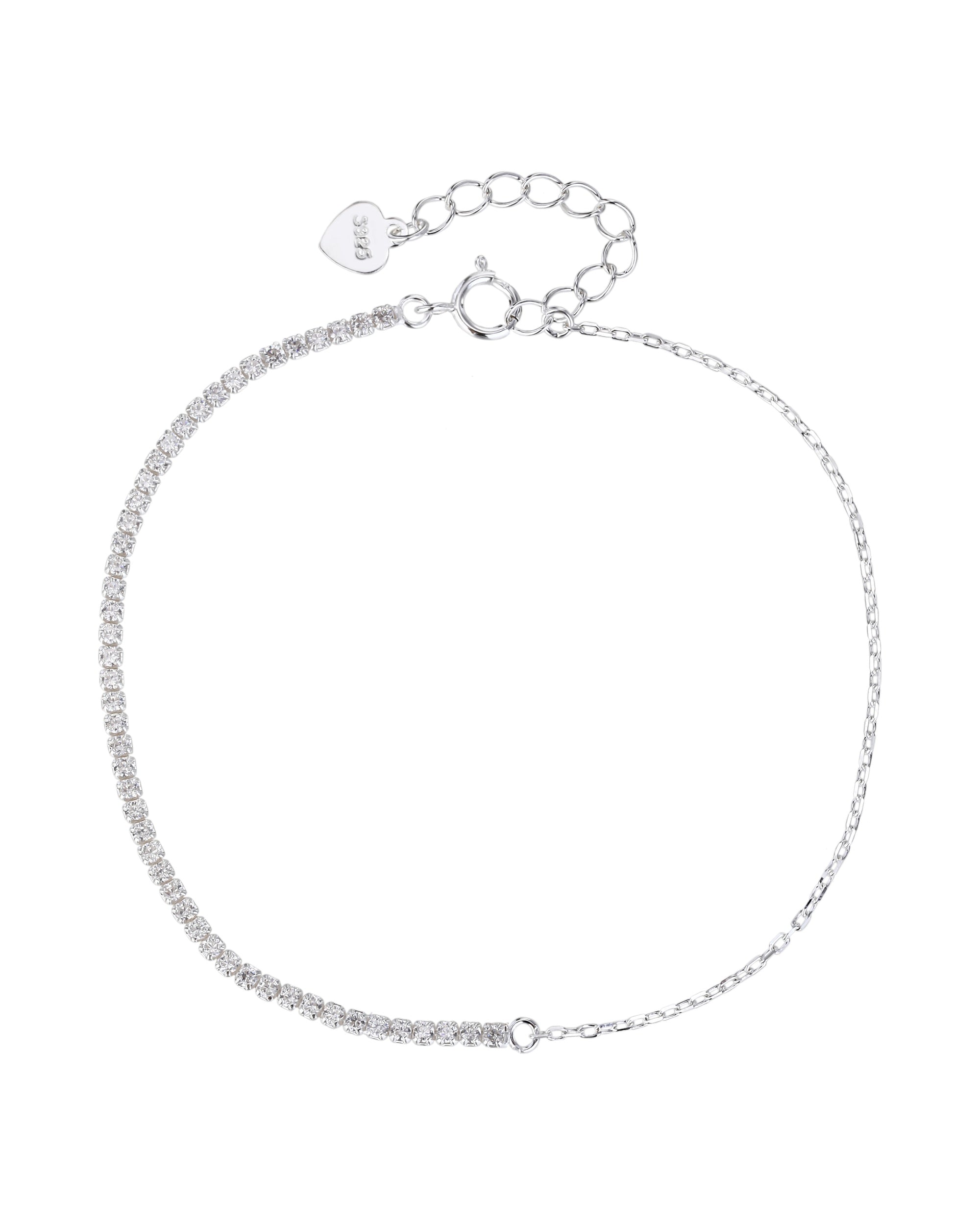 Pulsera de tenis 1.5mm con circonia de color 17+3cm en plateado