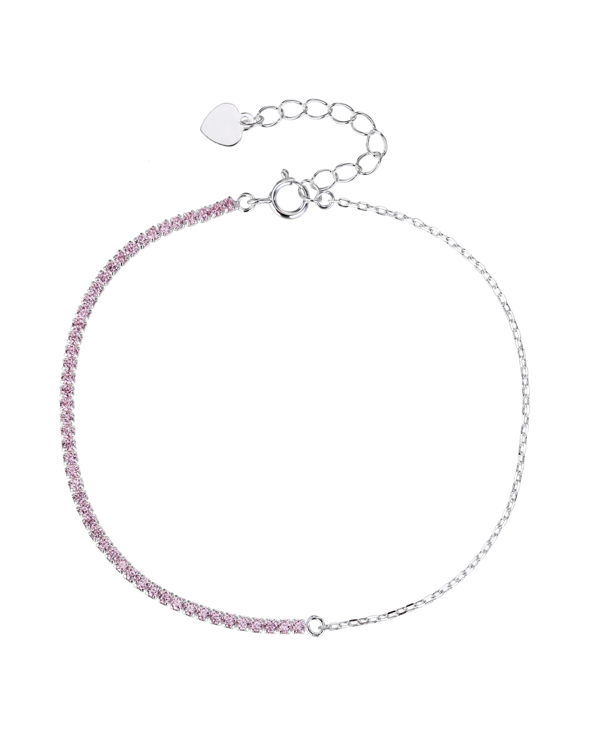 Pulsera de tenis 1.5mm con circonia de color 17+3cm en plateado
