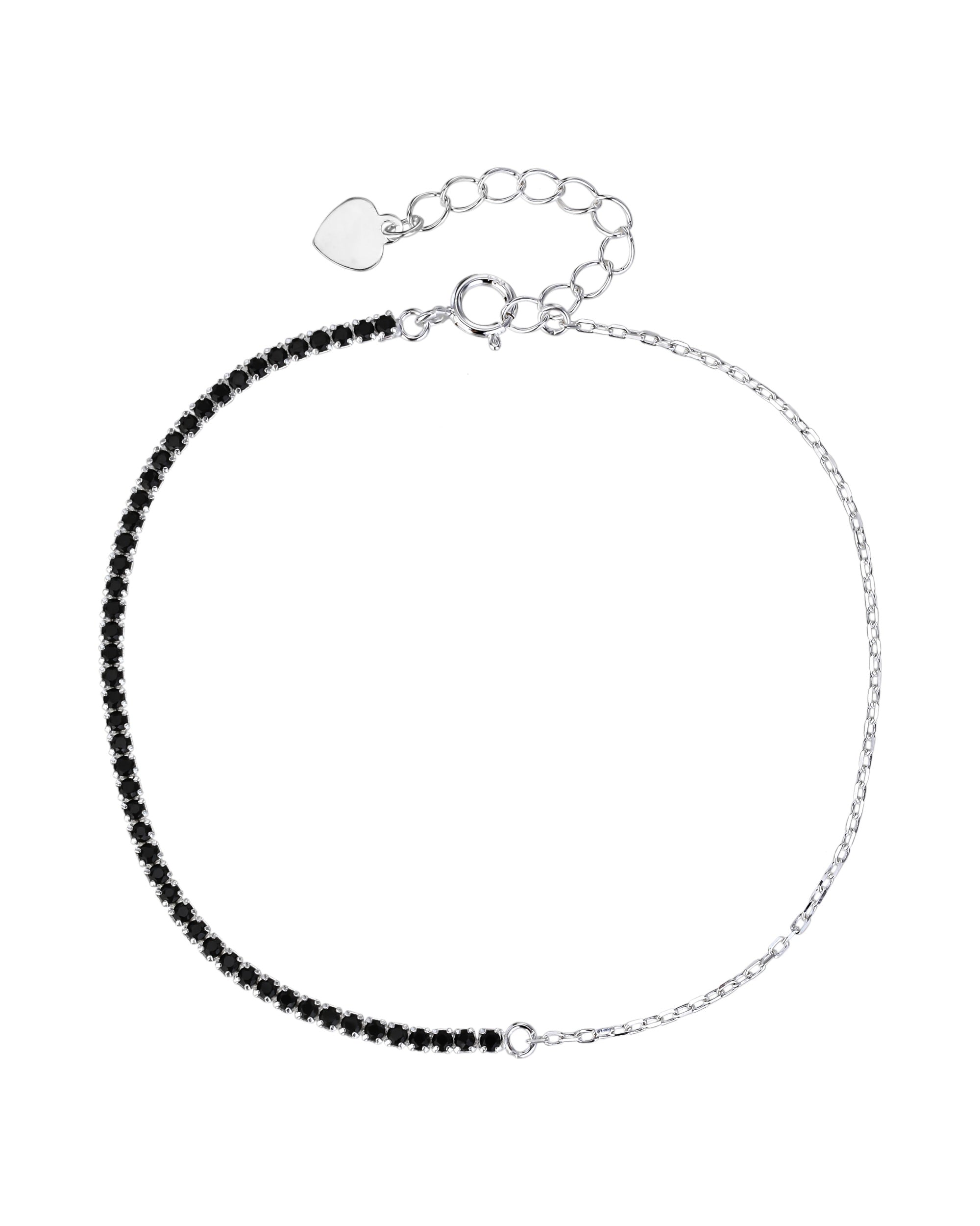 Pulsera de tenis 1.5mm con circonia de color 17+3cm en plateado