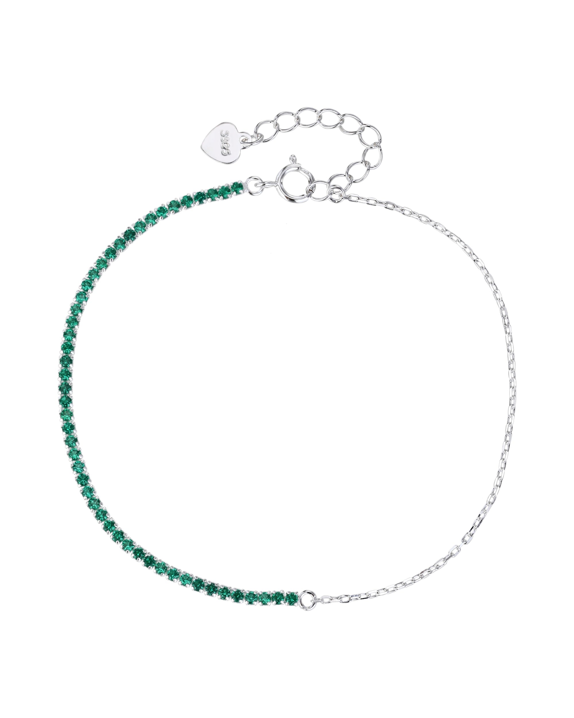 Pulsera de tenis 1.5mm con circonia de color 17+3cm en plateado