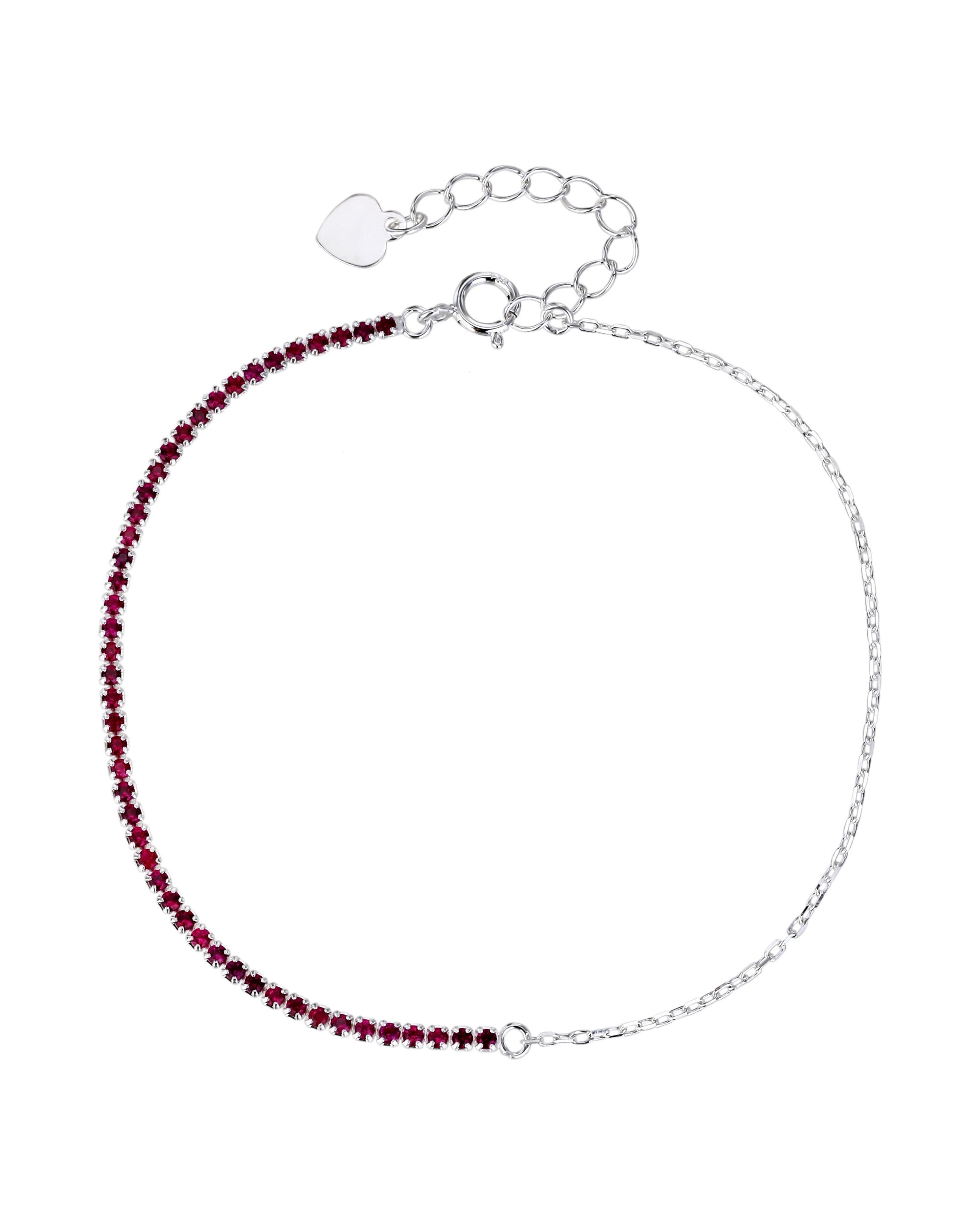 Pulsera de tenis 1.5mm con circonia de color 17+3cm en plateado