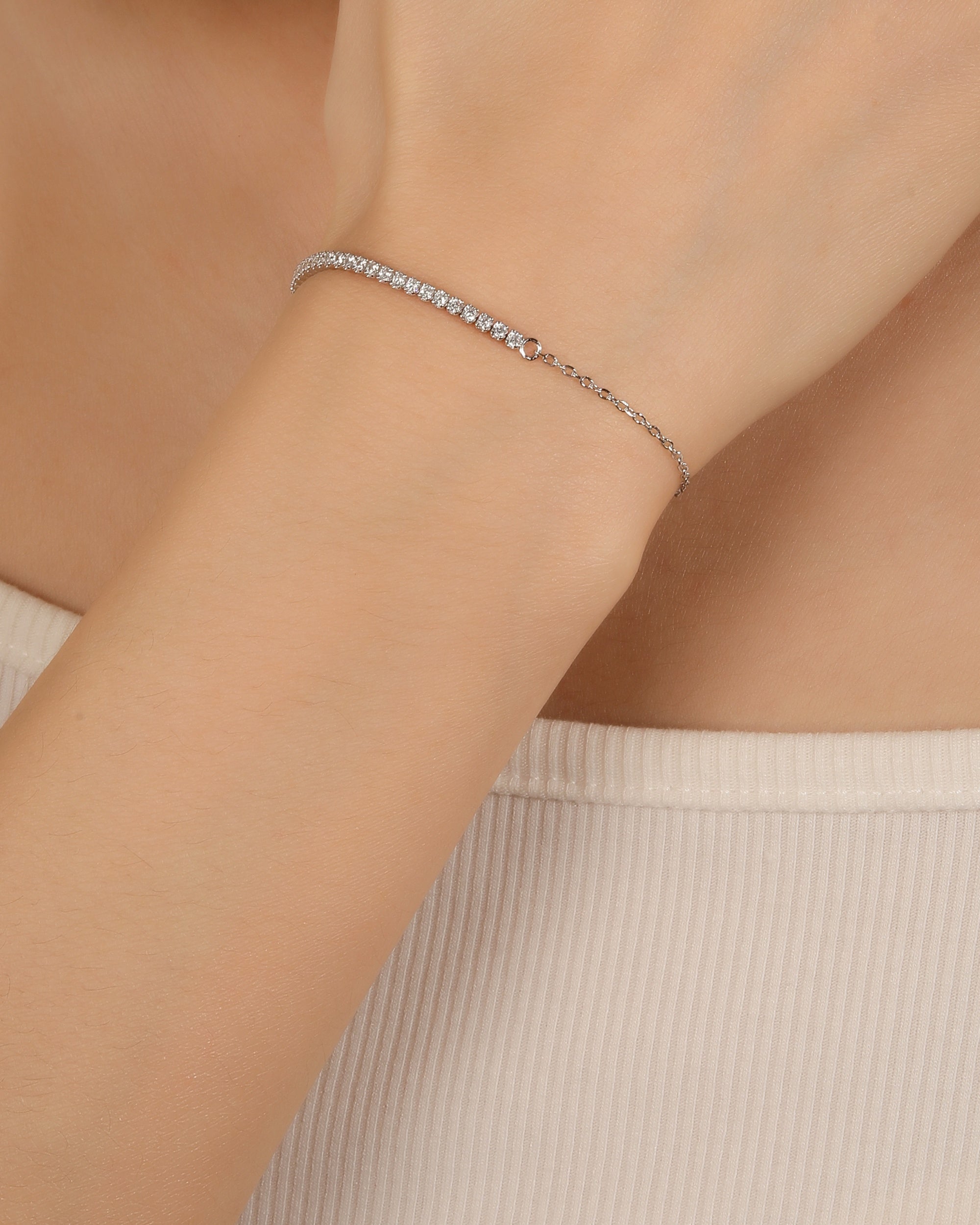 Pulsera de tenis 1.5mm con circonia de color 17+3cm en rodizado