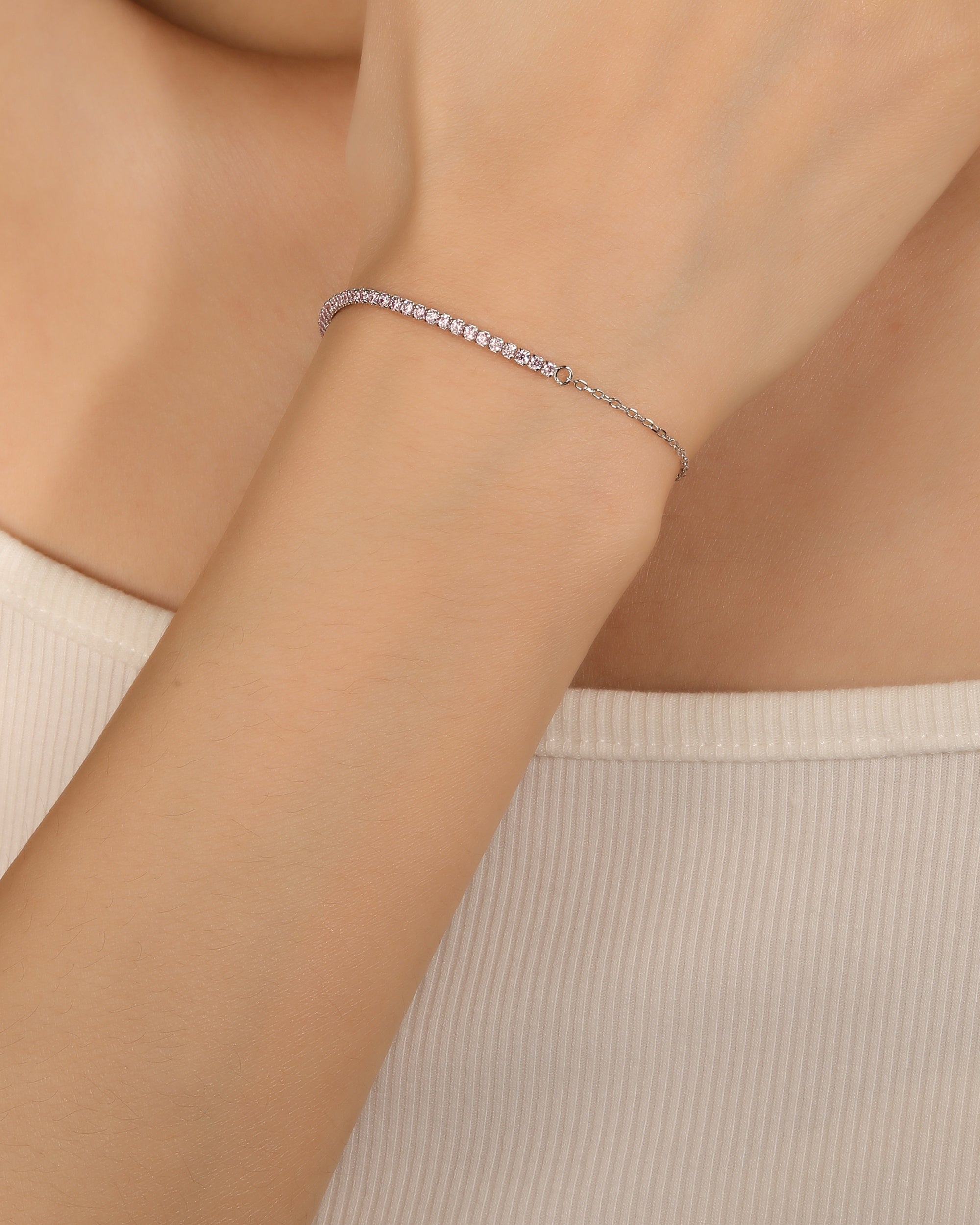 Pulsera de tenis 1.5mm con circonia de color 17+3cm en rodizado
