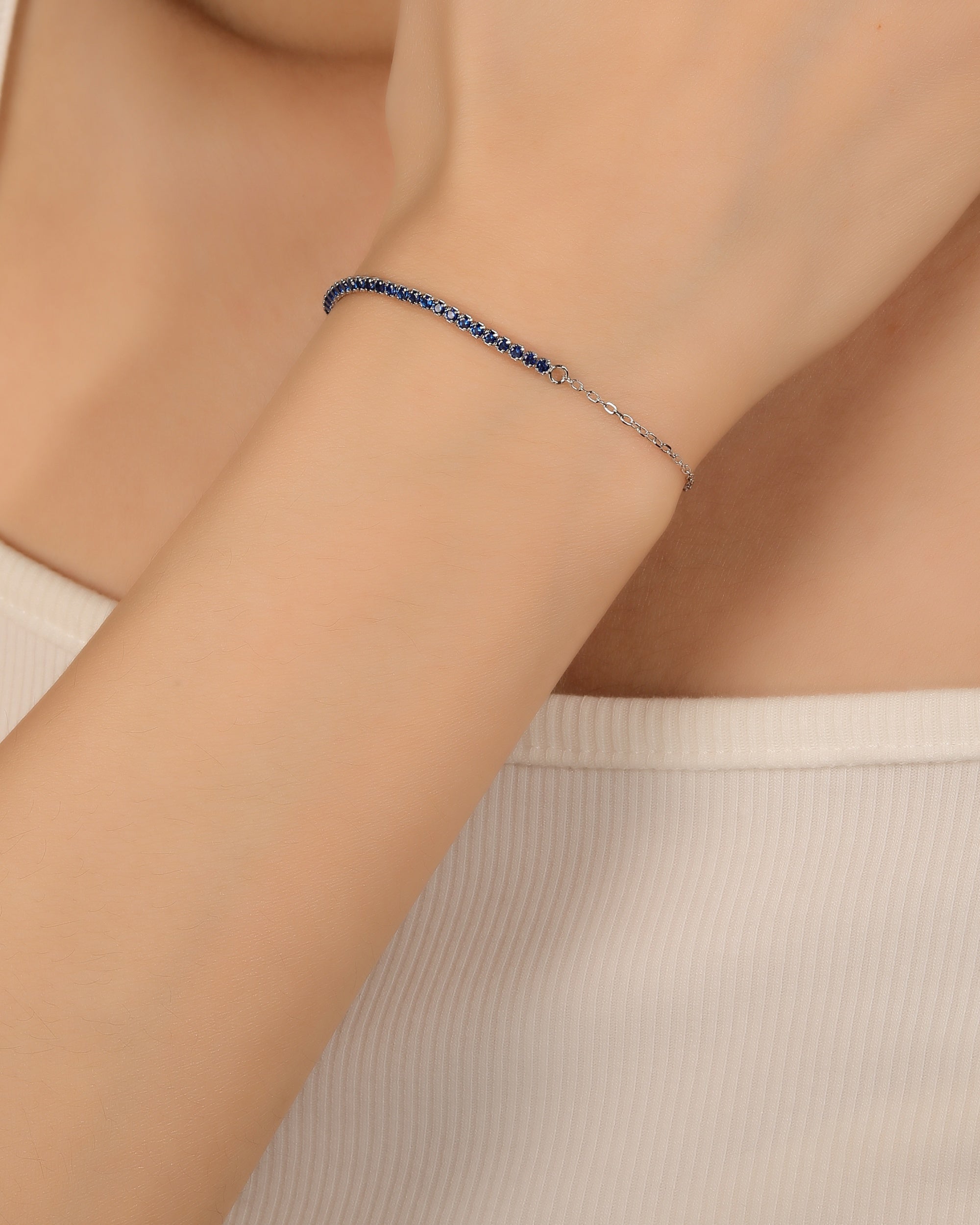 Pulsera de tenis 1.5mm con circonia de color 17+3cm en rodizado
