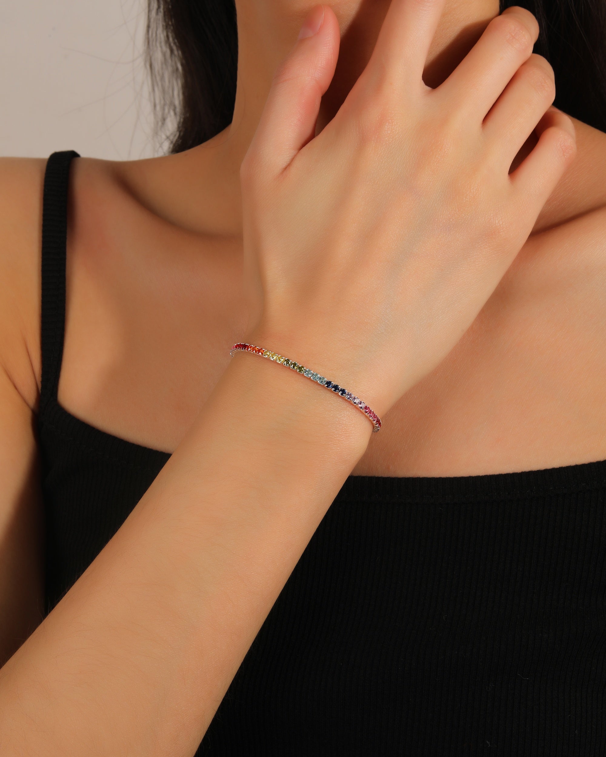 Pulsera tenis 1.75mm con circonia de 17+3cm en plateado