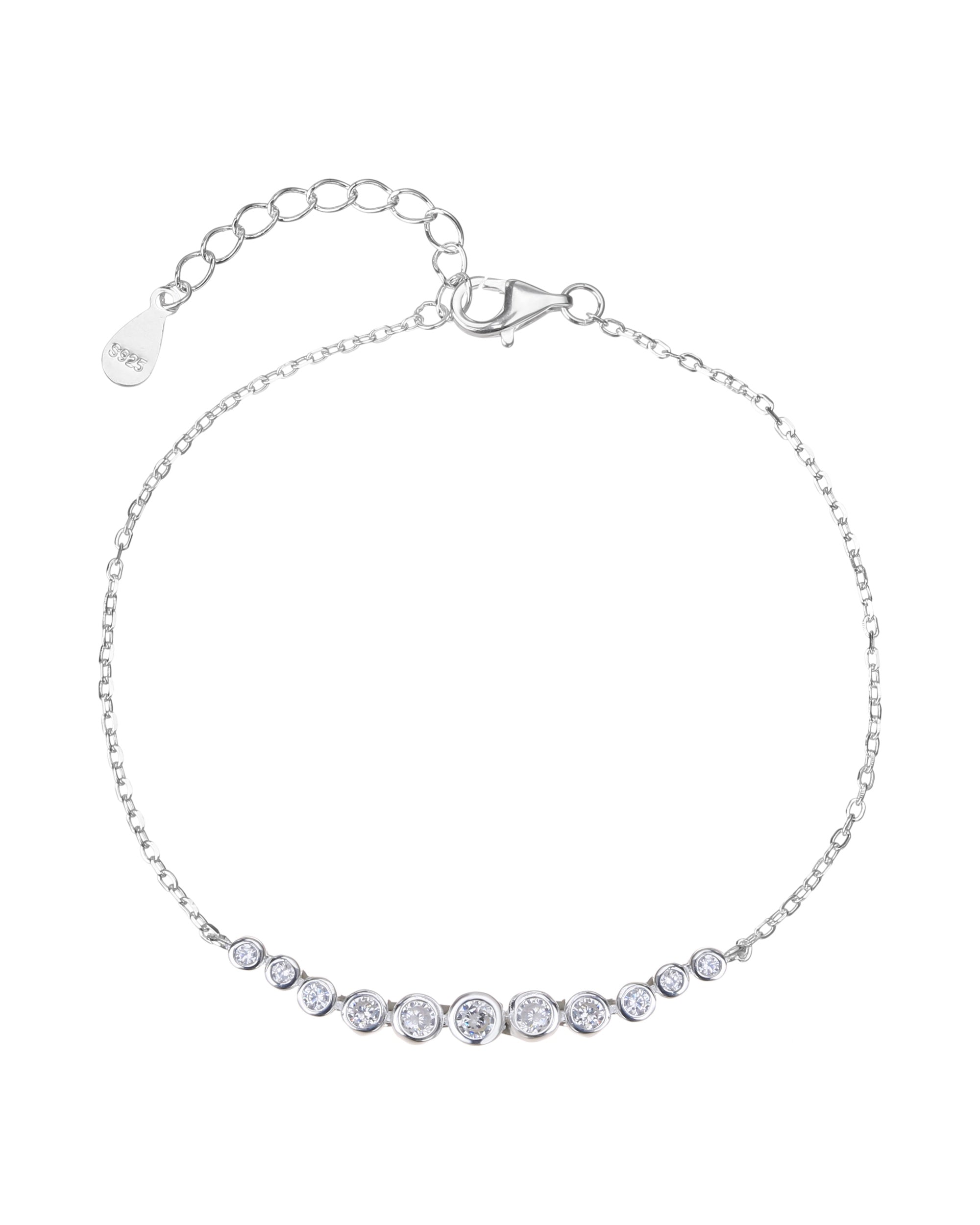 Pulsera con circulos de 1.5-3mm  con circonias blancas 17+3cm en plateado