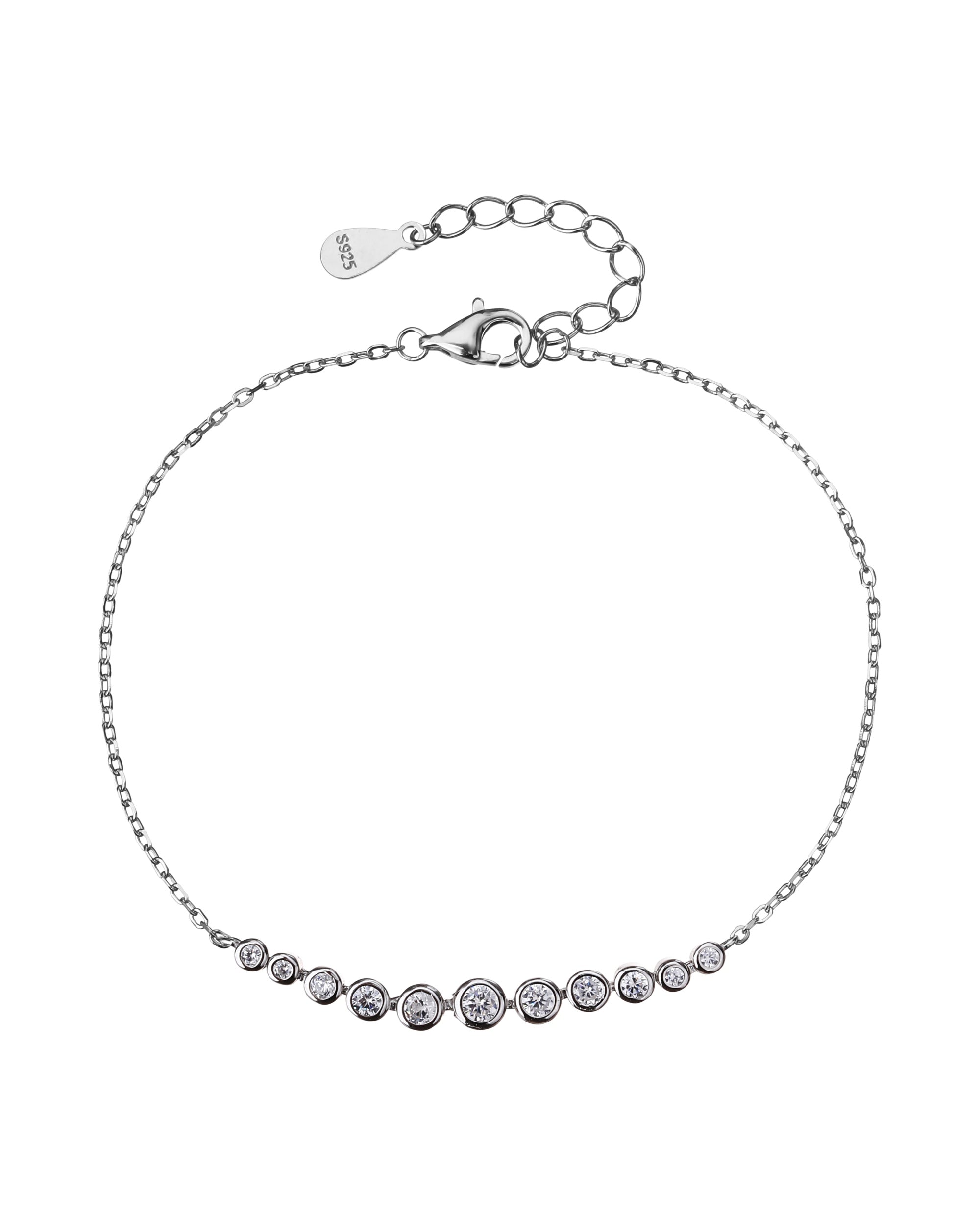 Pulsera con circulos de 1.5-3mm  con circonias blancas 17+3cm en rodizado