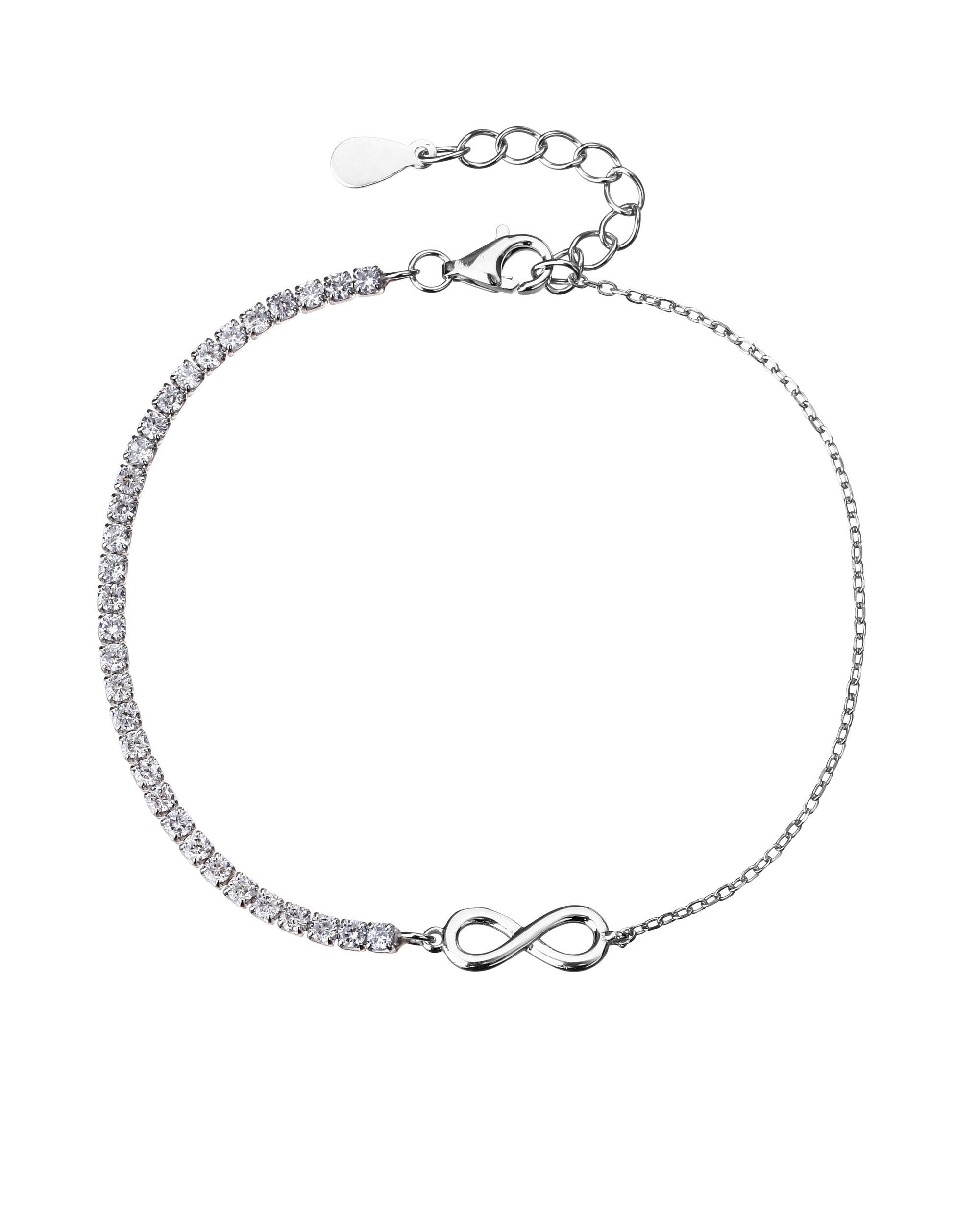 Pulsera de tenis infinito con circonia blanca de 17+3cm en rodizado