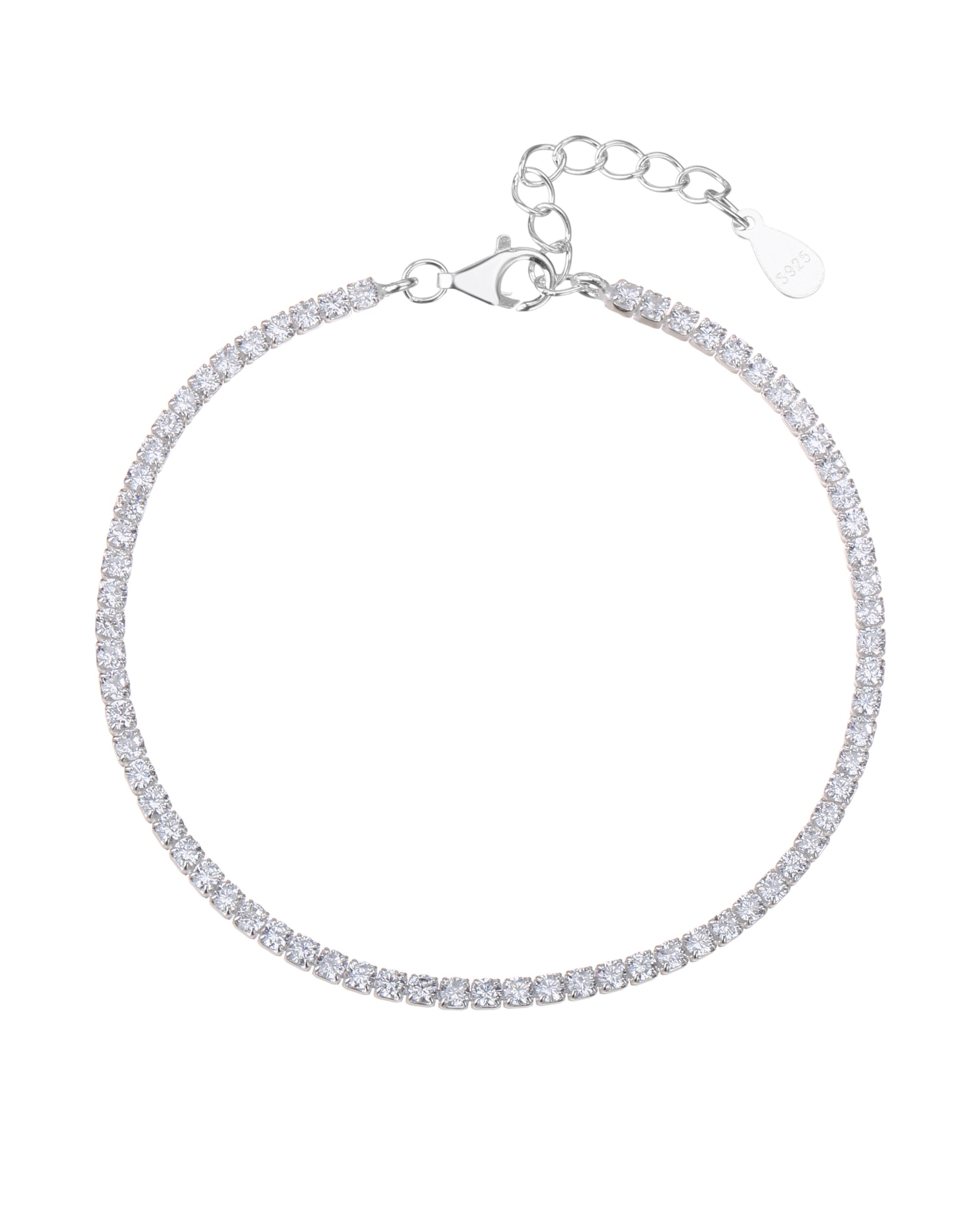 Pulsera tenis con circonia blanca de 17+3cm en plateado