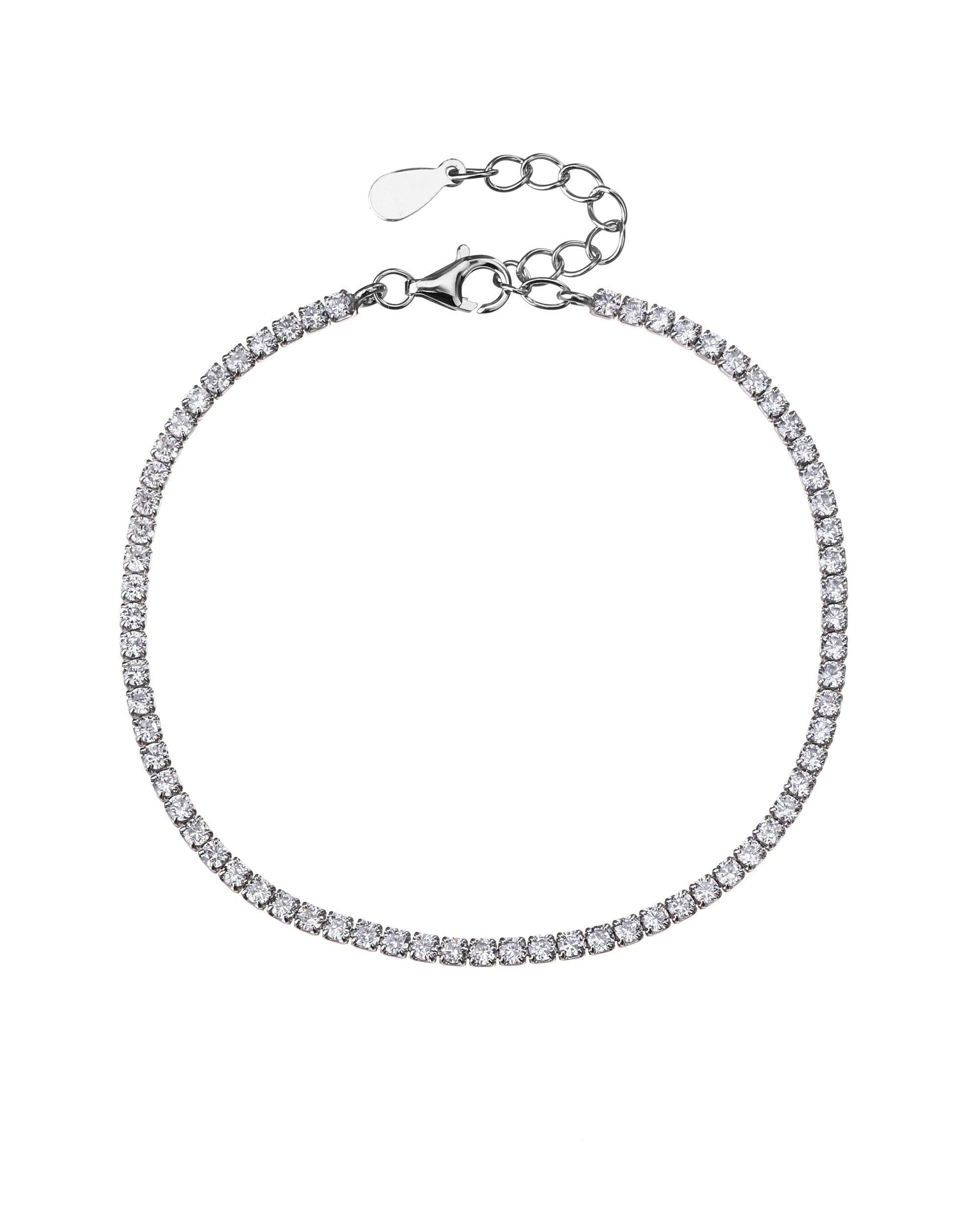 Pulsera tenis con circonia blanca de 17+3cm en rodizado