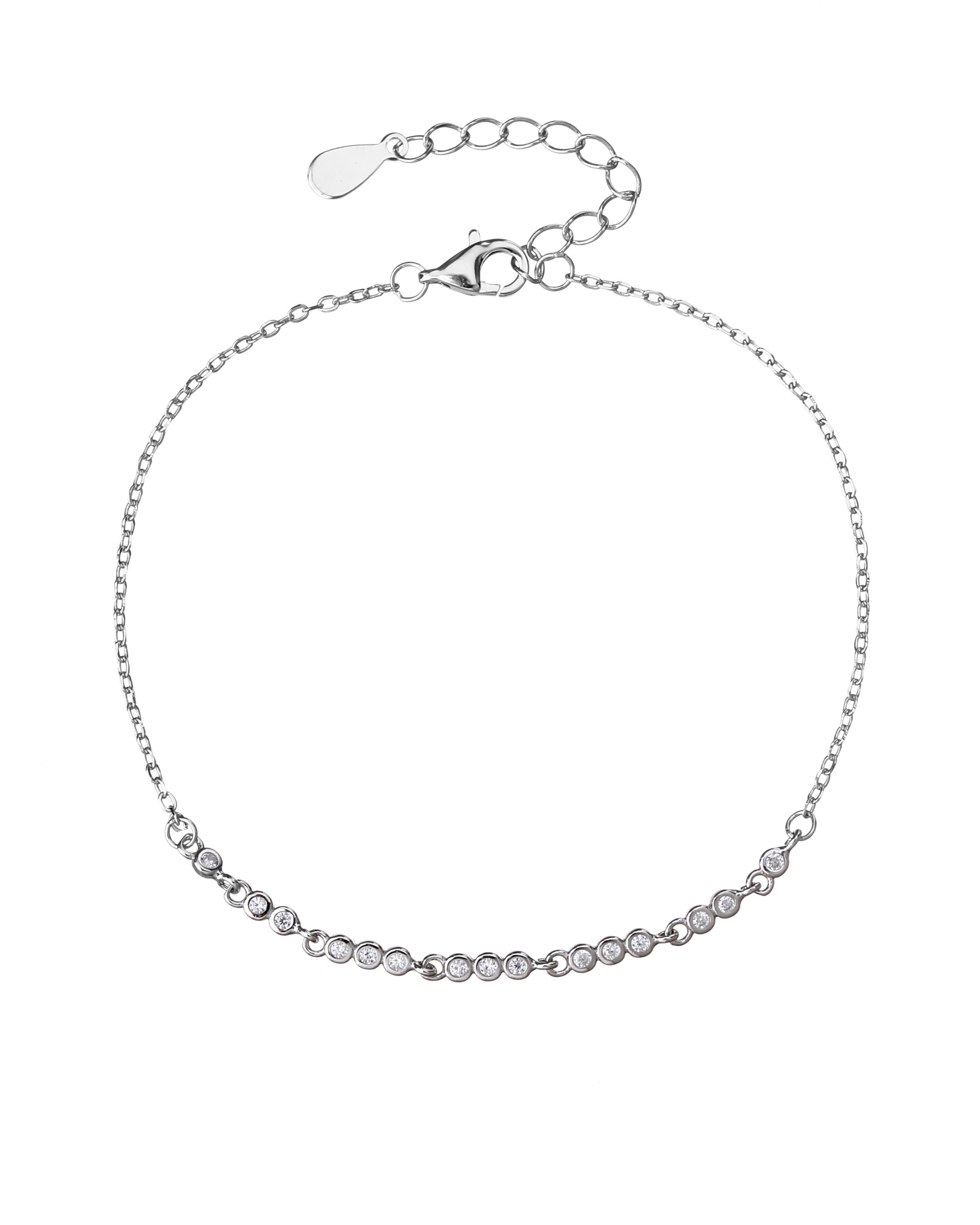 Pulsera de circulos con circonia blanca de 17+3cm en rodizado