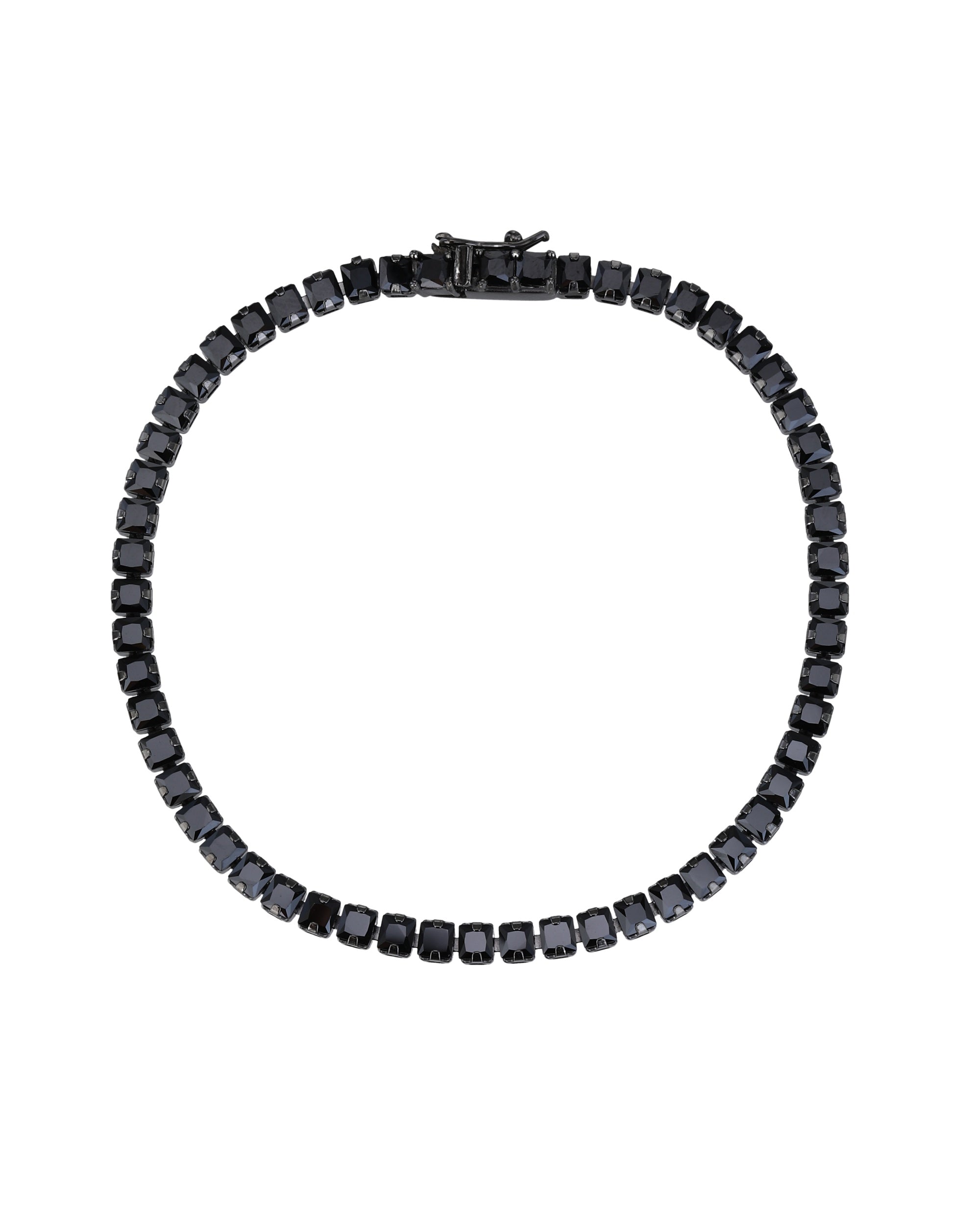 Pulsera tenis 3.0mm con circonia negro de 20cm en rodio negro