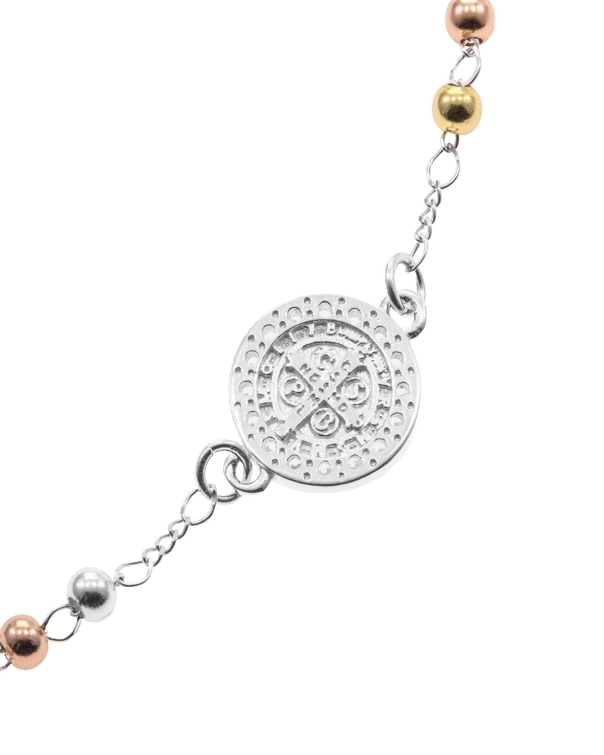 Misterio de San Benito con circonia blanca 3mm en florentino