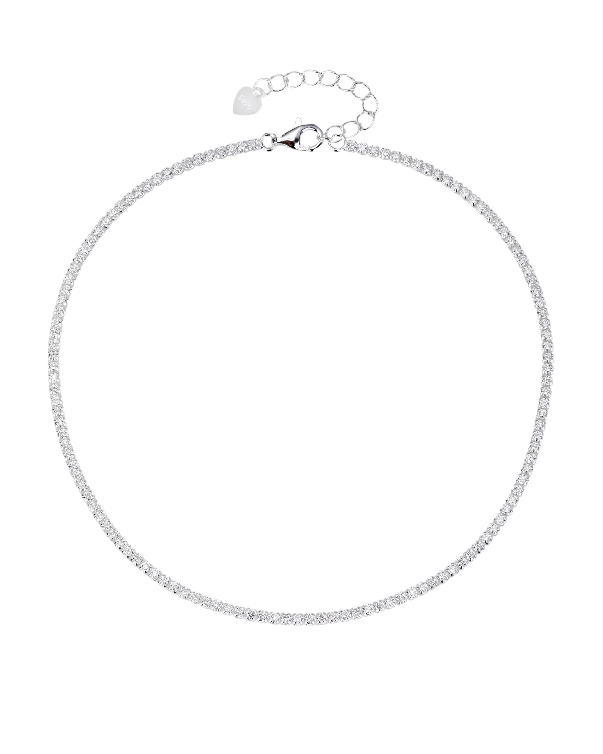 Tobillera tenis 1.5mm con circonia blanca de 23+3cm en plateado