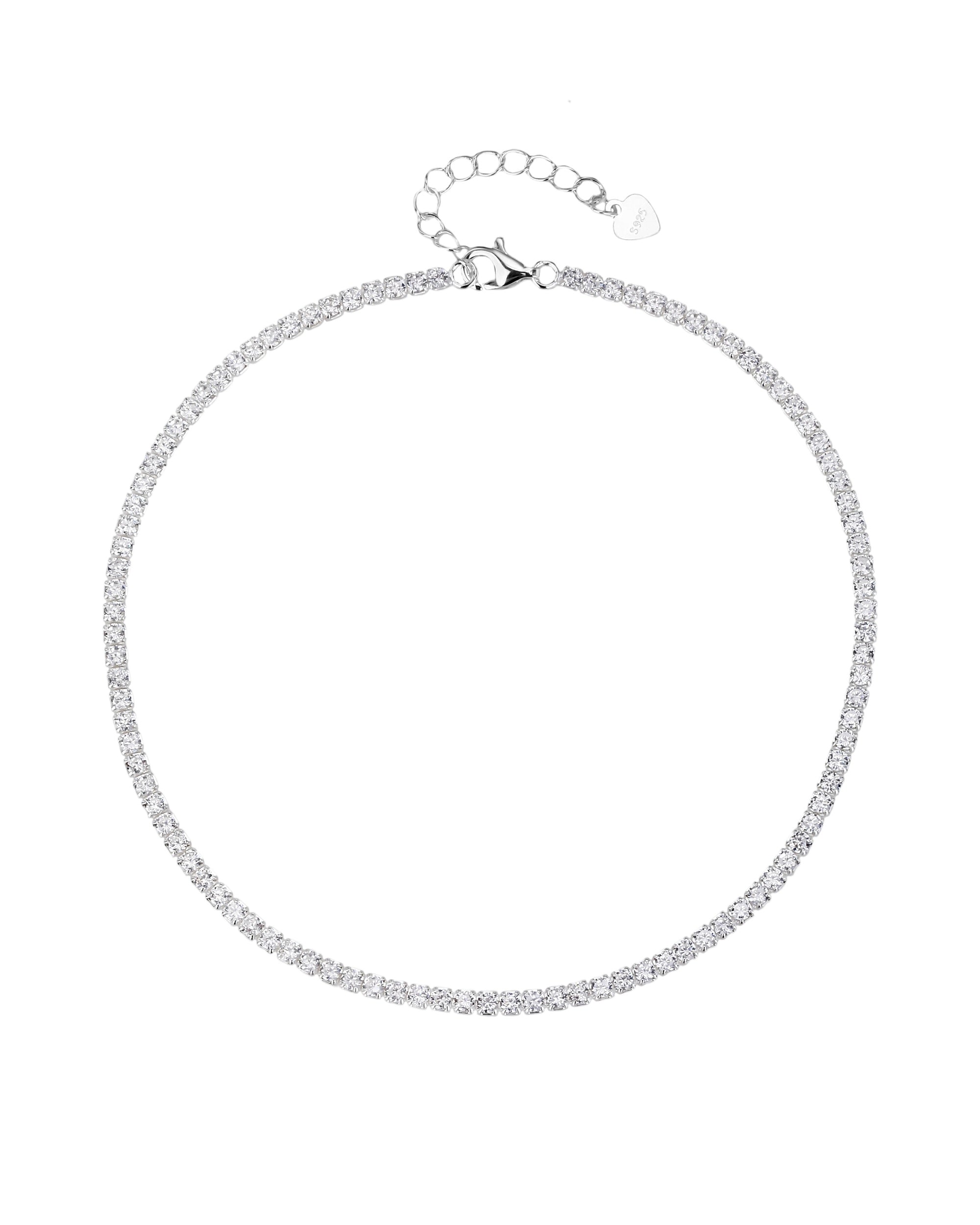 Tobillera tenis 2.0mm con circonia blanca de 23+3cm en plateado