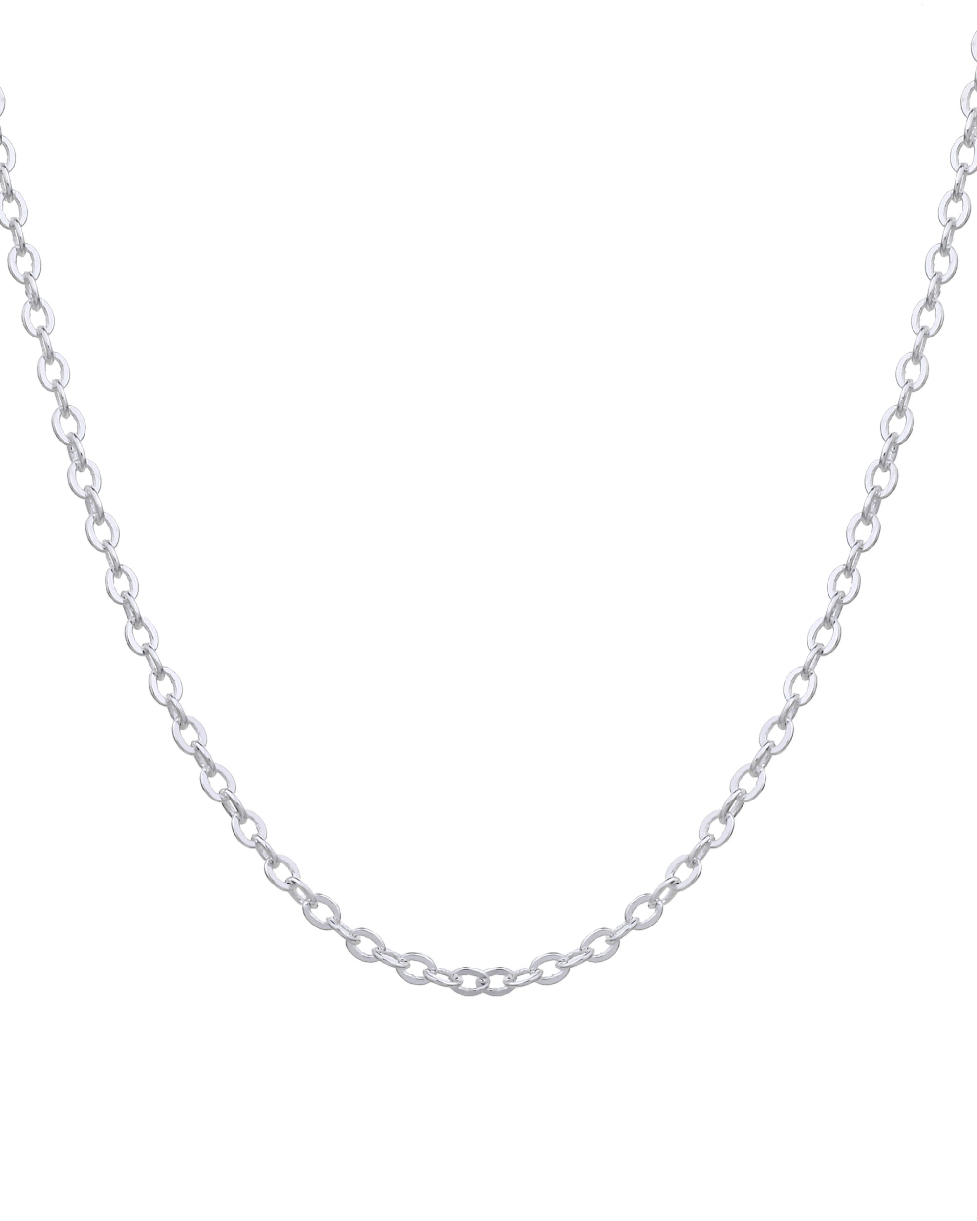 Cadena de eslabon oval de 45+5cm en plateado