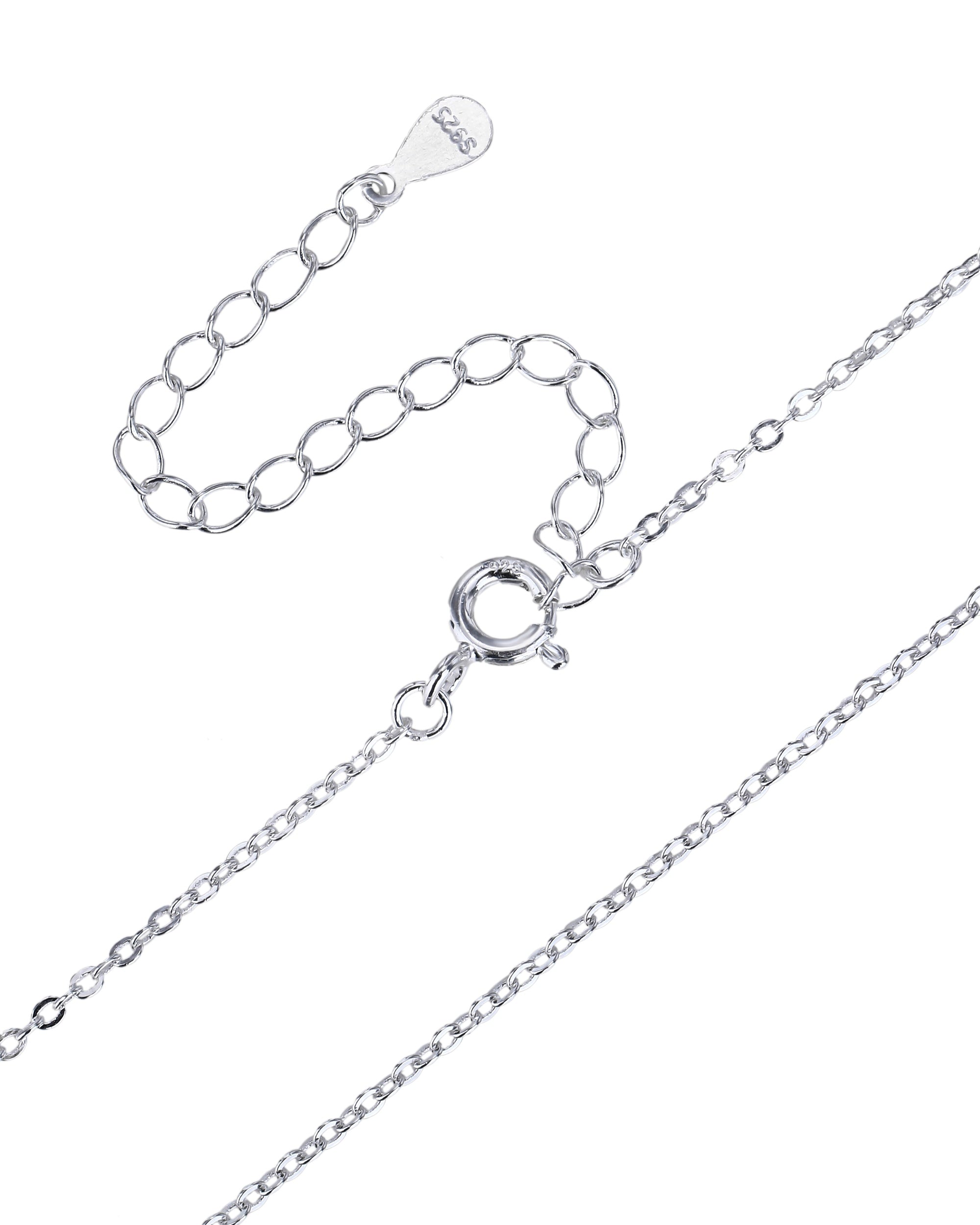 Cadena de eslabon oval de 45+5cm en plateado