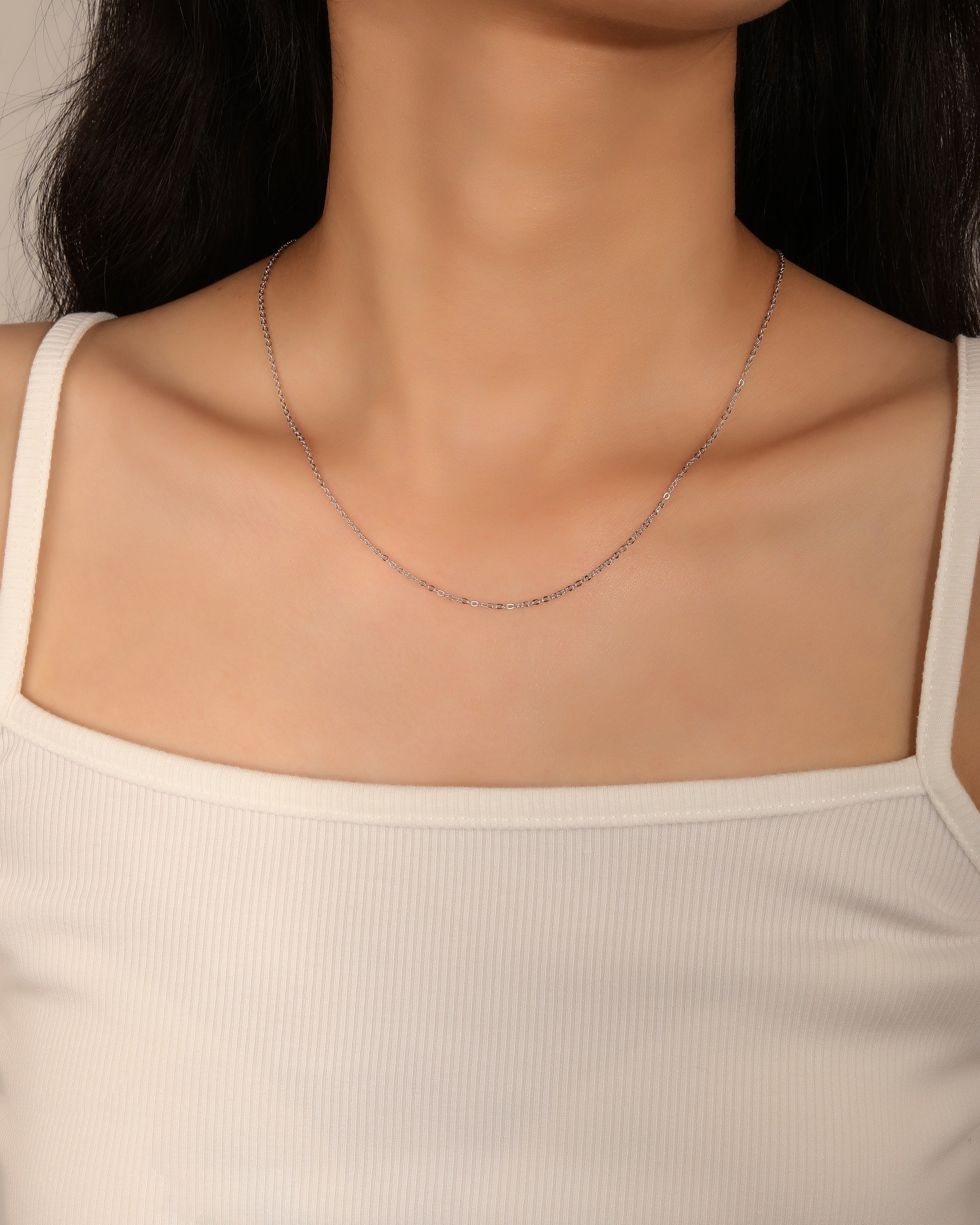 Cadena de eslabon oval de 45+5cm en rodizado