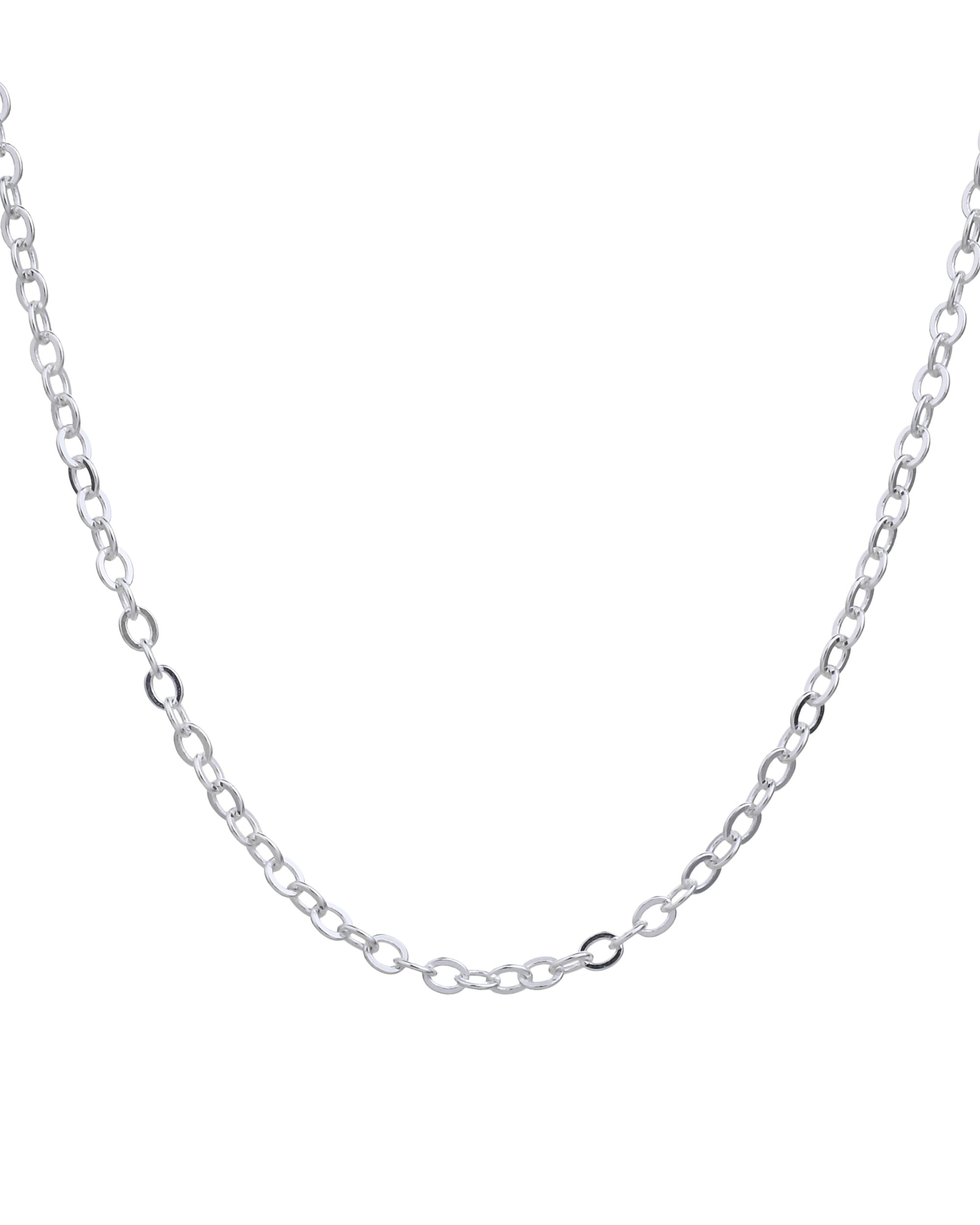 Cadena de eslabon oval de 45+5cm en plateado