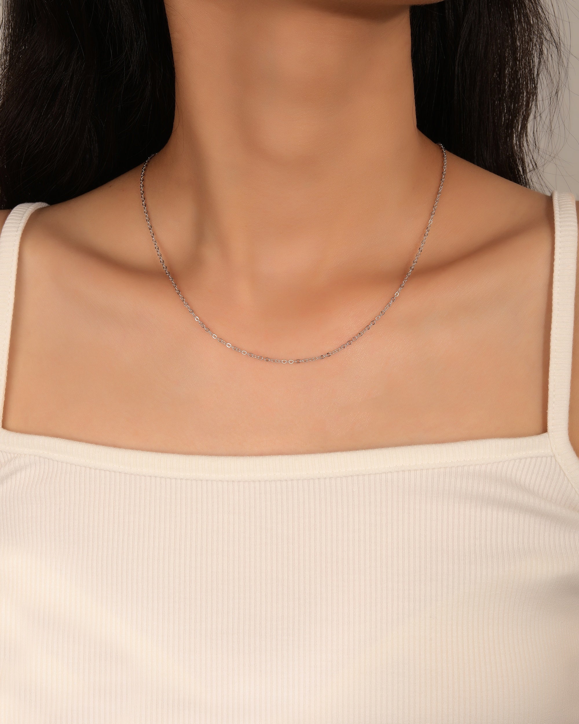 Cadena de eslabon oval de 45+5cm en rodizado