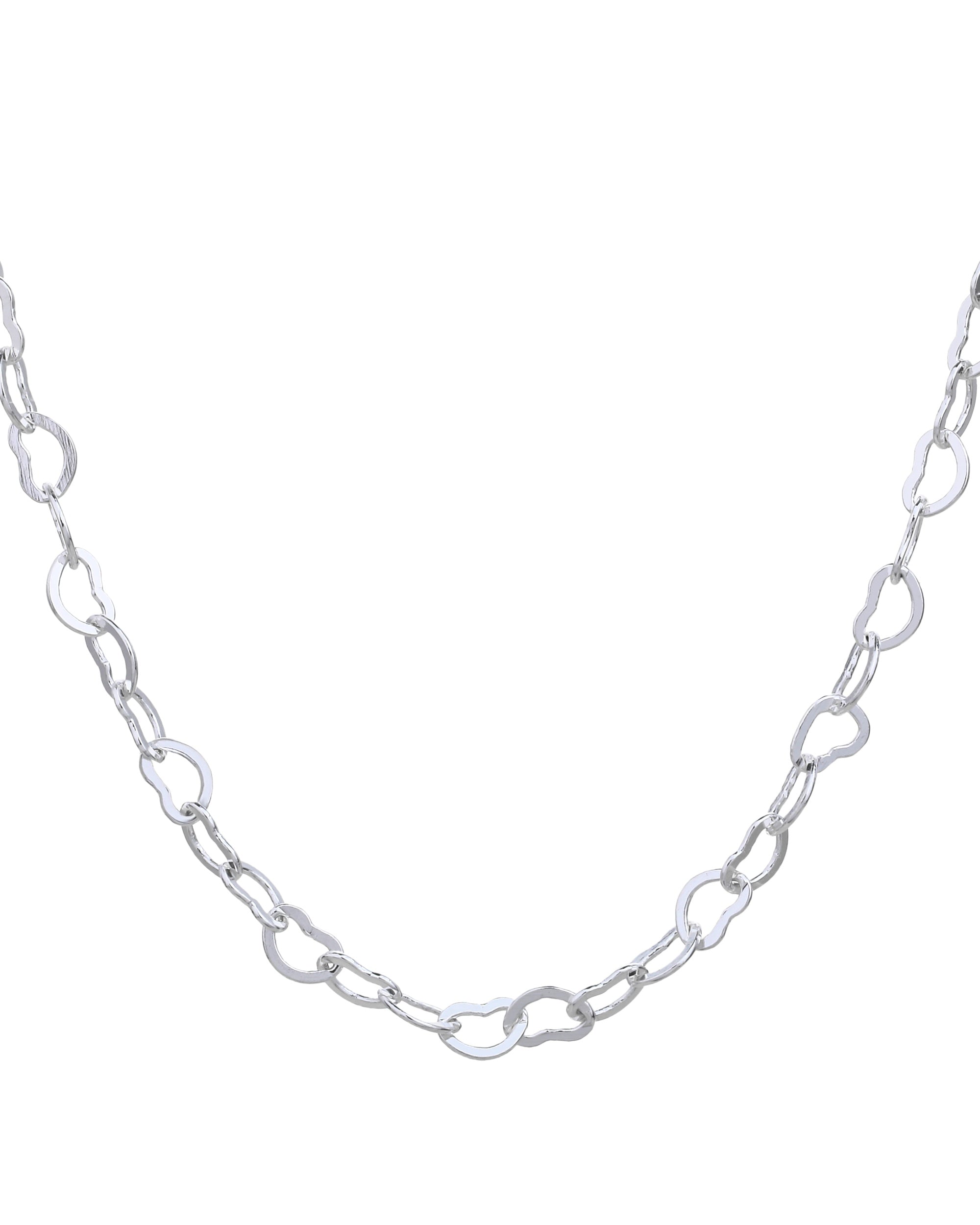 Cadena de corazones de 45+5cm en plateado