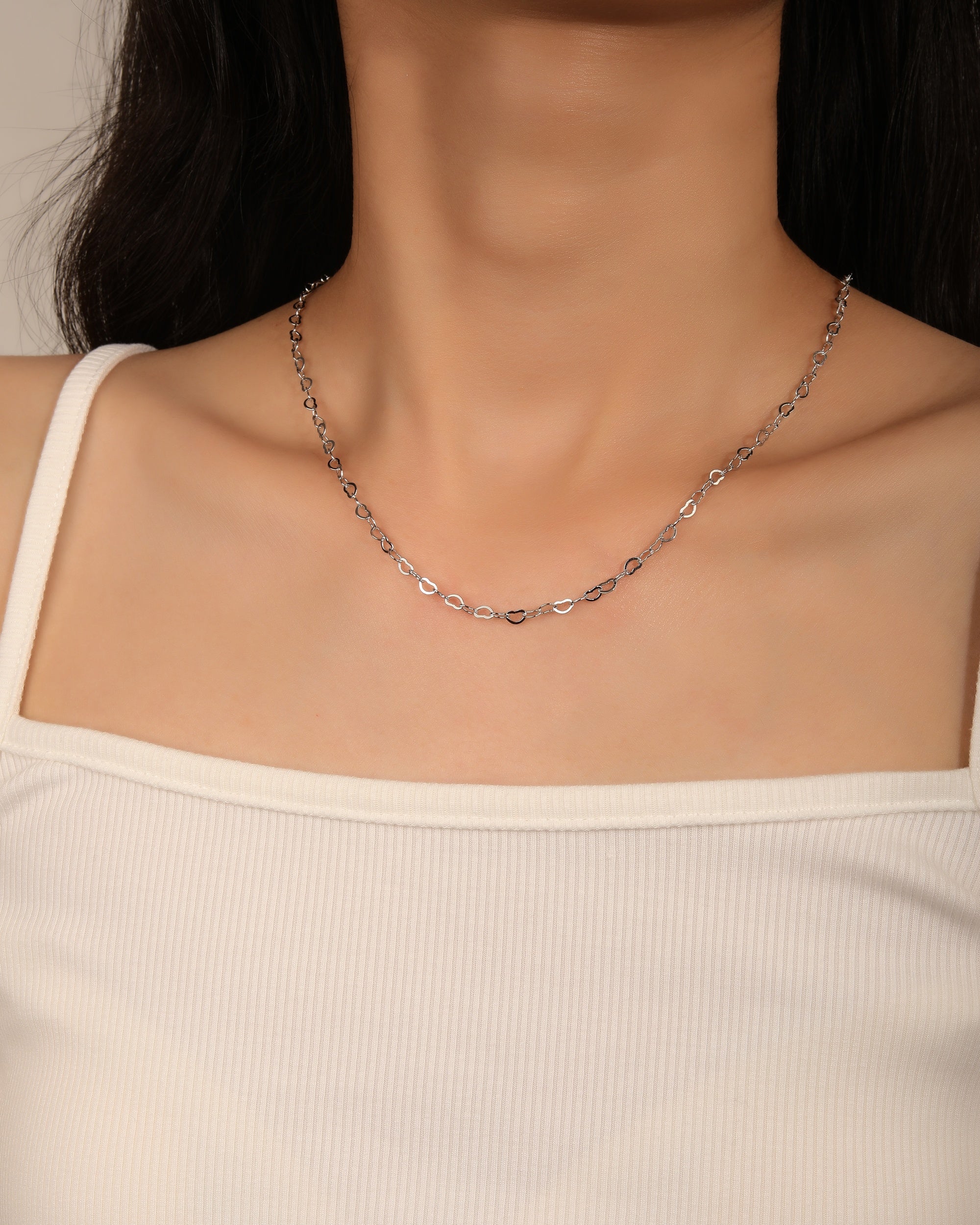Cadena de corazones de 45+5cm en rodizado