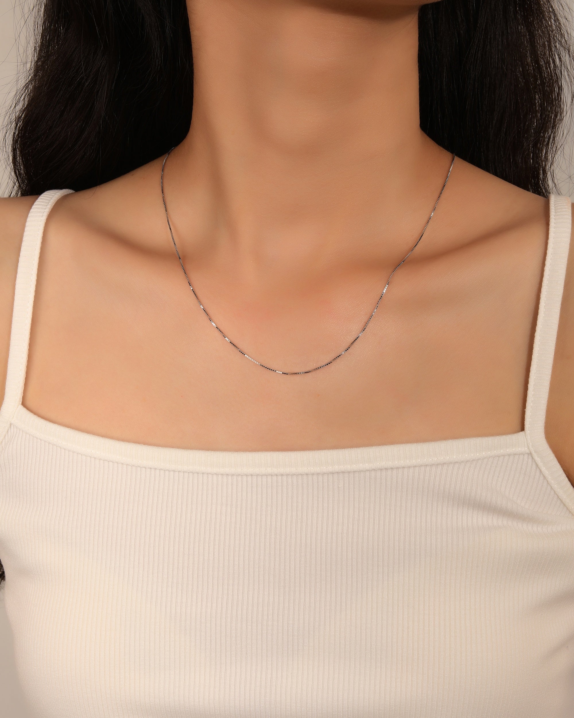 Cadena estilo veneciana plana de 45+5cm en rodizado