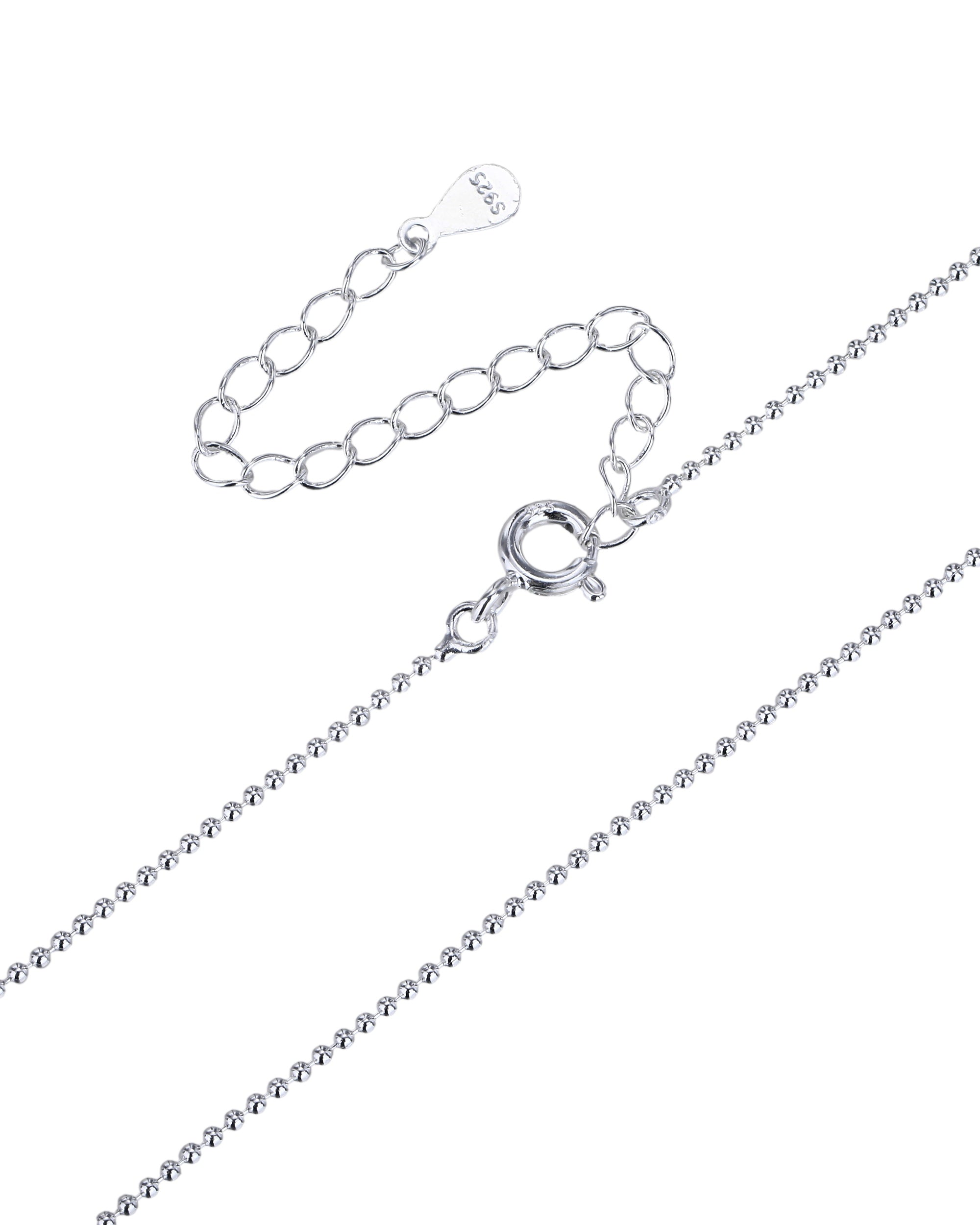 Cadena de balin de 45+5cm en plateado
