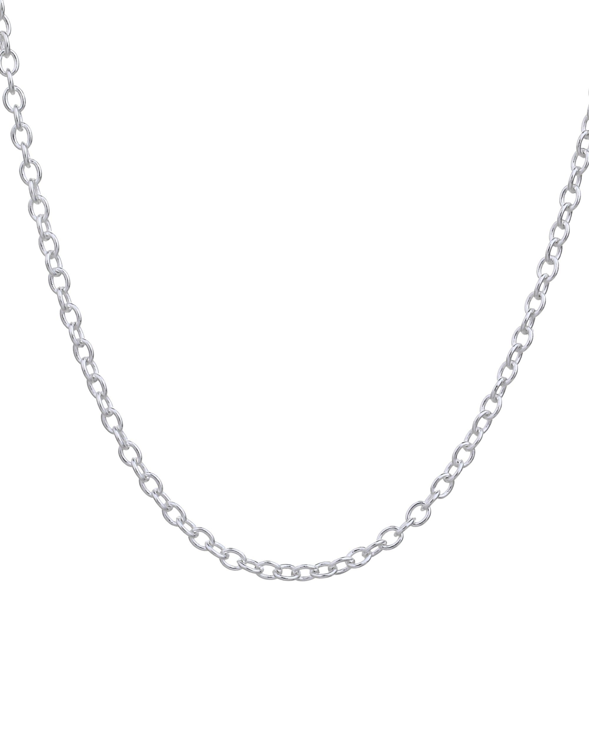 Cadena de eslabon oval de 45+5cm en plateado