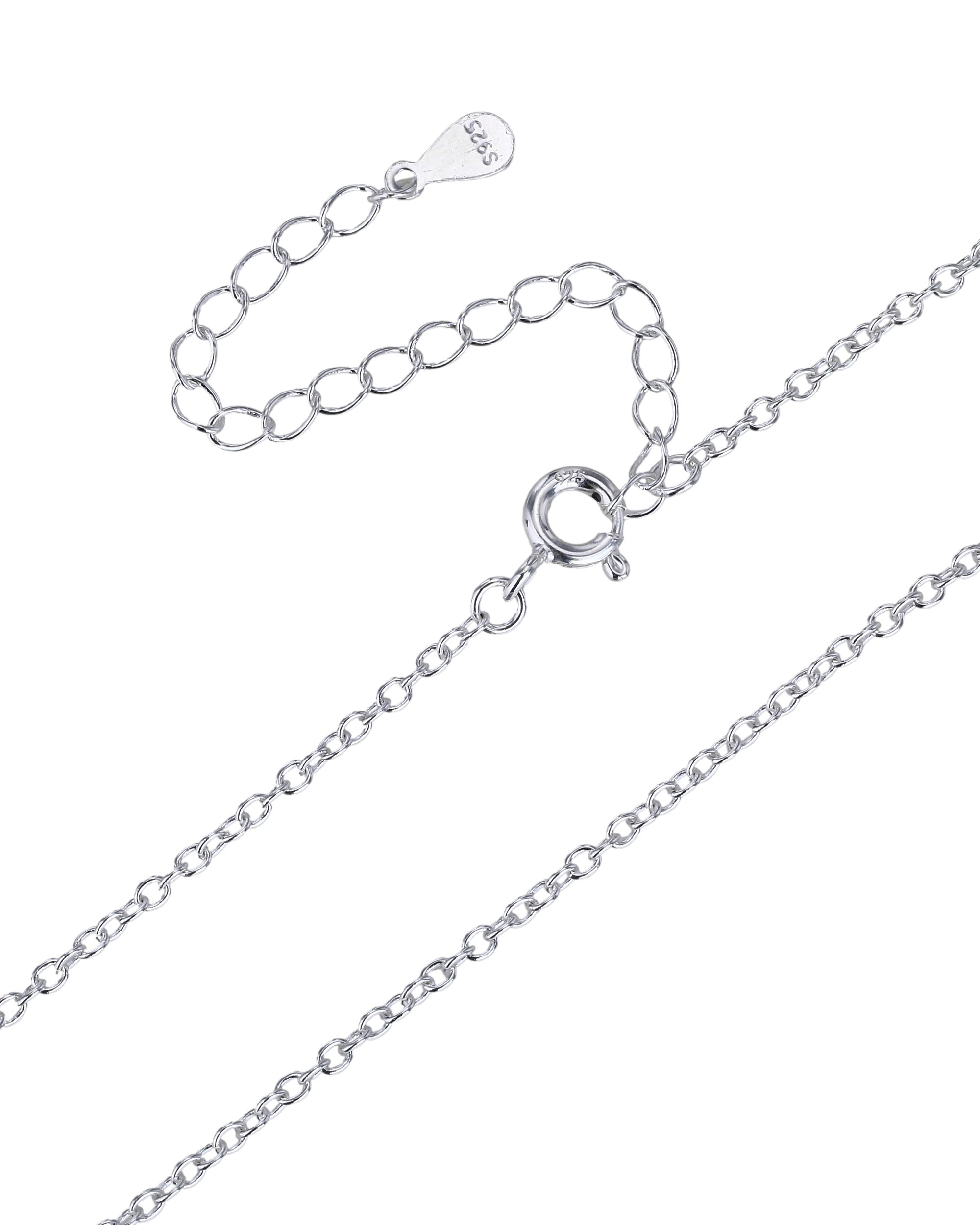 Cadena de eslabon oval de 45+5cm en plateado