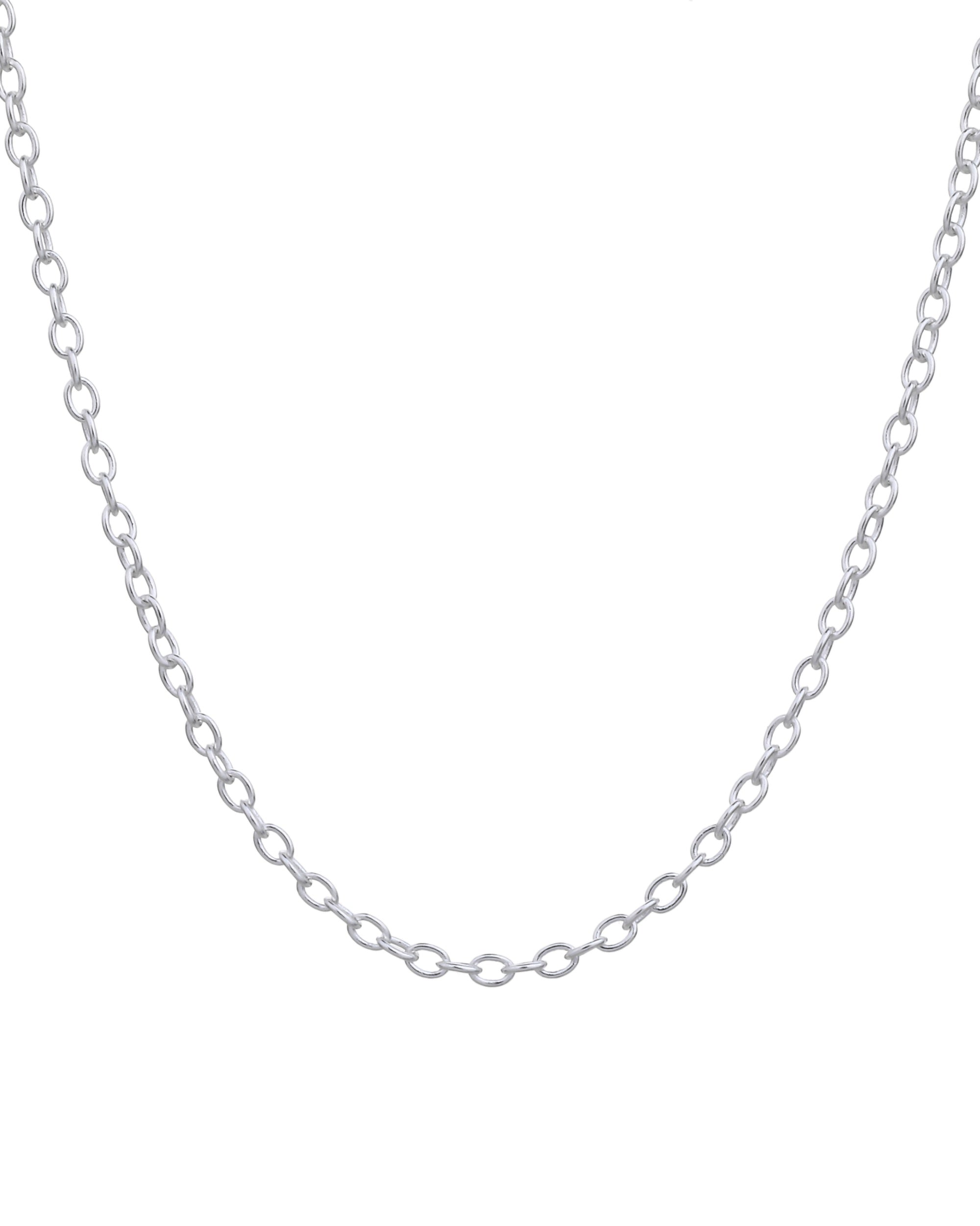 Cadena de eslabon oval de 45+5cm en plateado