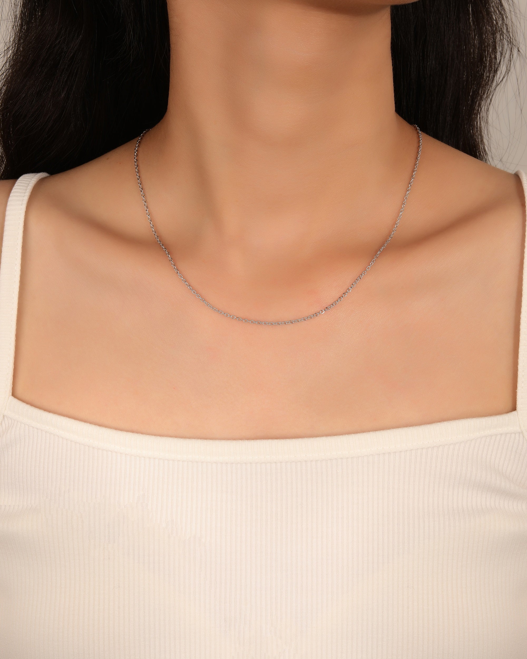 Cadena de eslabon oval de 45+5cm en rodizado